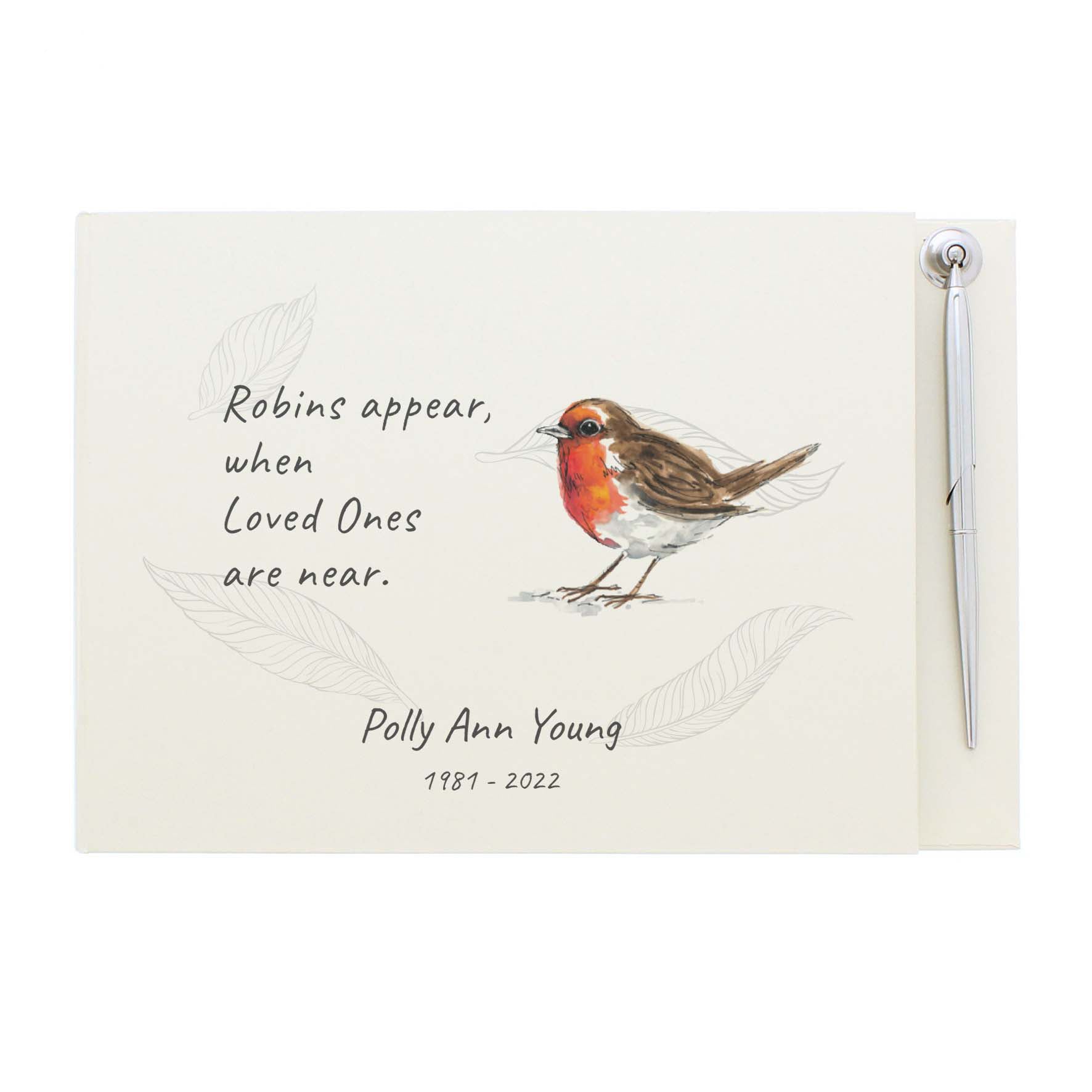 Personalised Robins Appear Guest Book