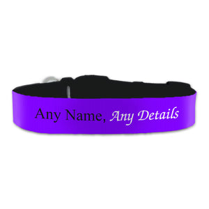 Personalised Large Dog Collar with Purple Background Image 2