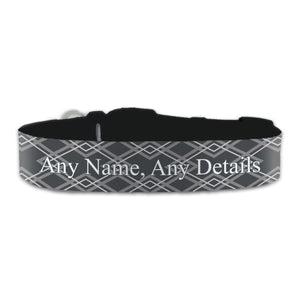 Personalised Large Dog Collar with Dark Deco Background Image 2