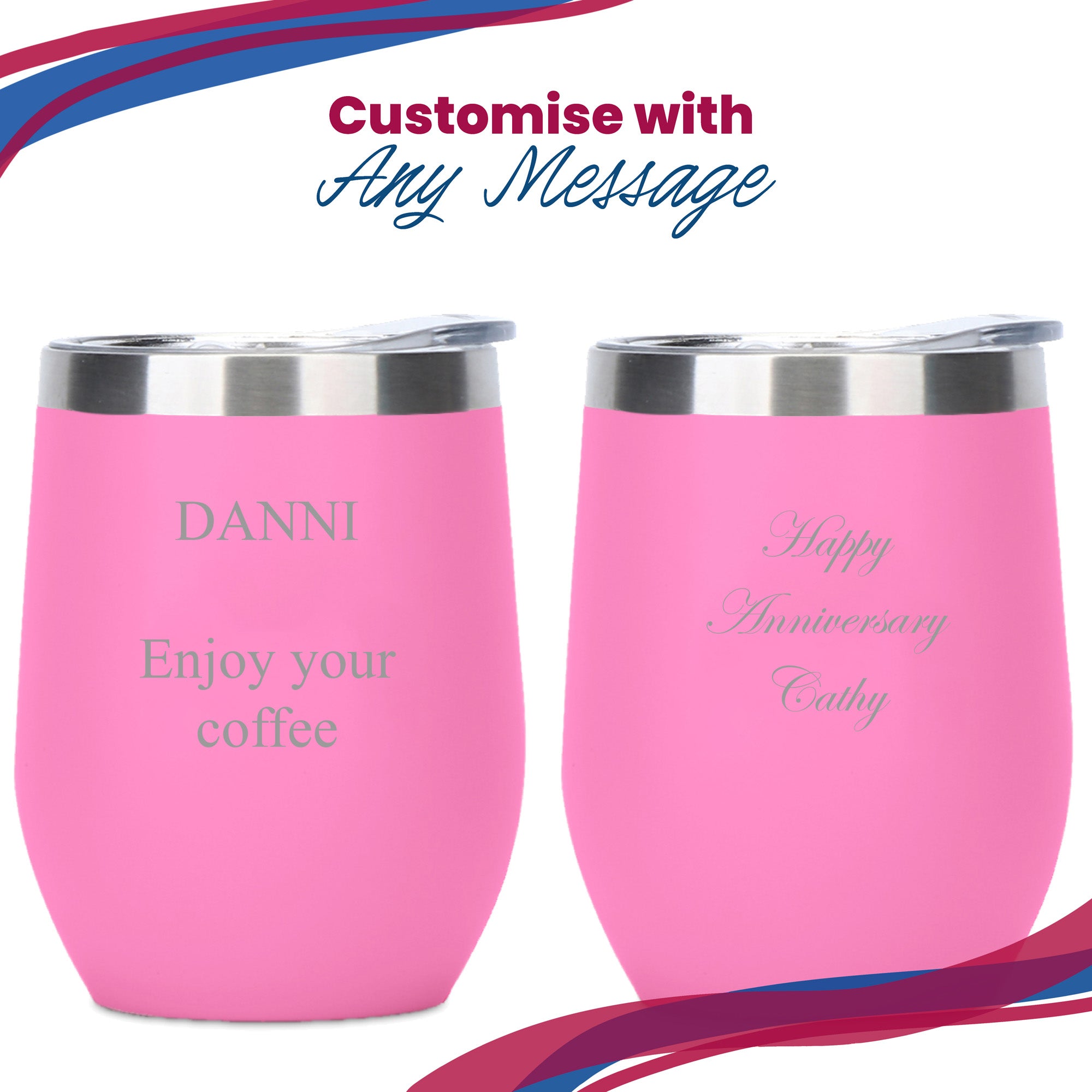 Engraved Neon Pink Insulated Travel Cup Image 5