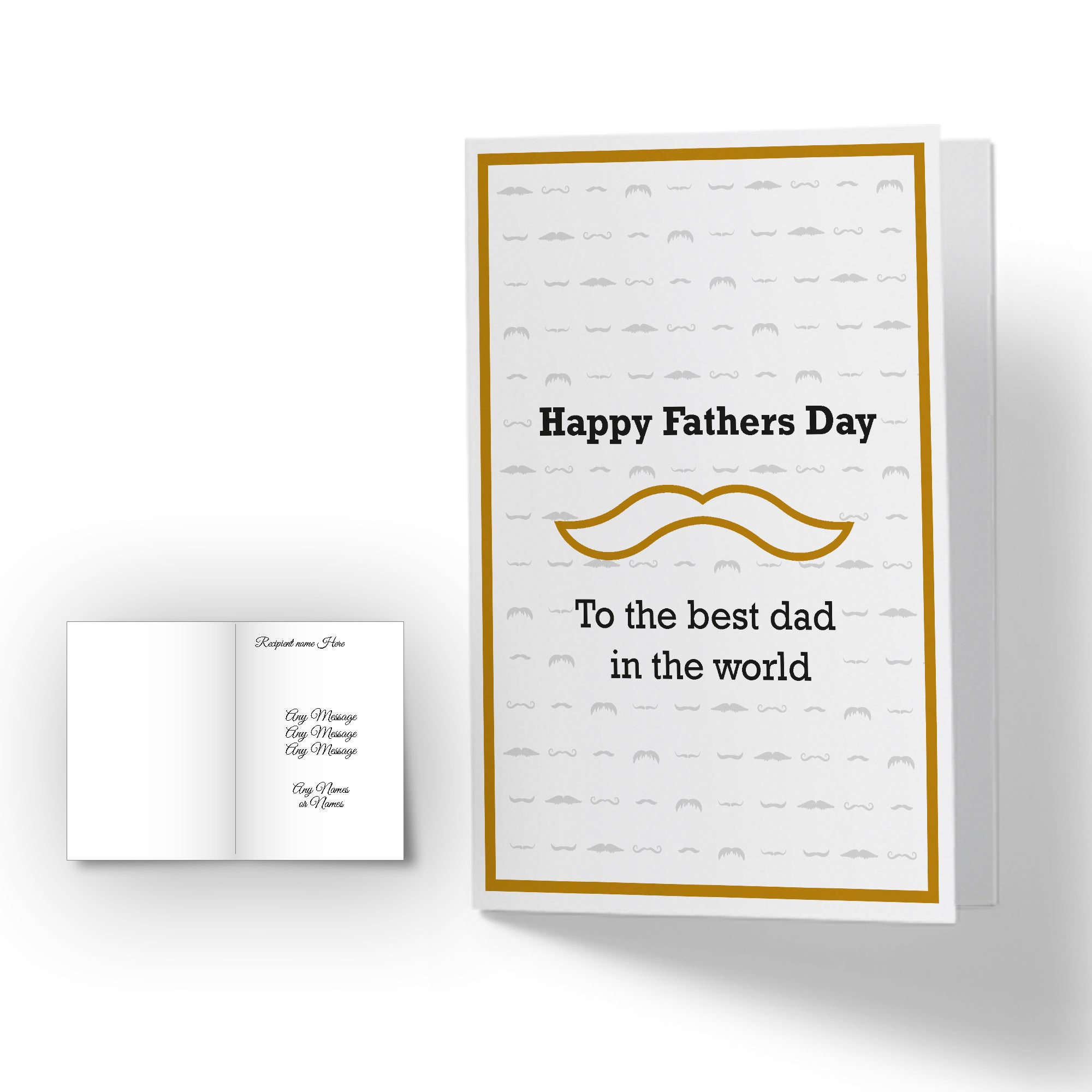 Personalised Happy Fathers Day Card - Moustache Image 1