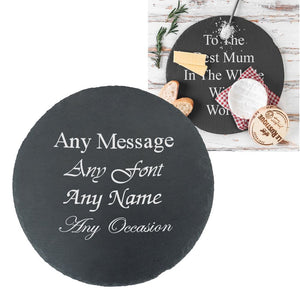 Personalised Engraved Natural Slate Food &amp; Drinks Serving Platter Image 1