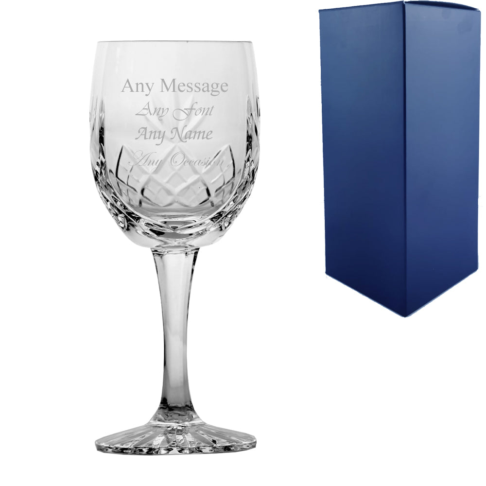 Engraved 285ml Blenheim Lead Crystal Panel Goblet Image 2