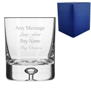 Engraved 280ml Handmade Bubble Base Whisky Tumbler With Gift Box Image 1