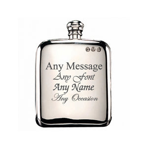 Engraved 6oz Pewter Hip Flask Image 1