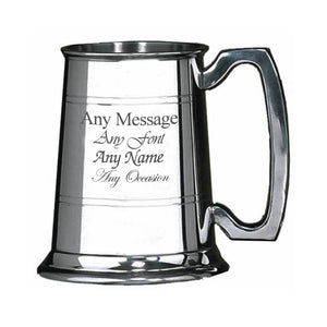 Engraved 20oz Pint Pewter Tankard Image 1