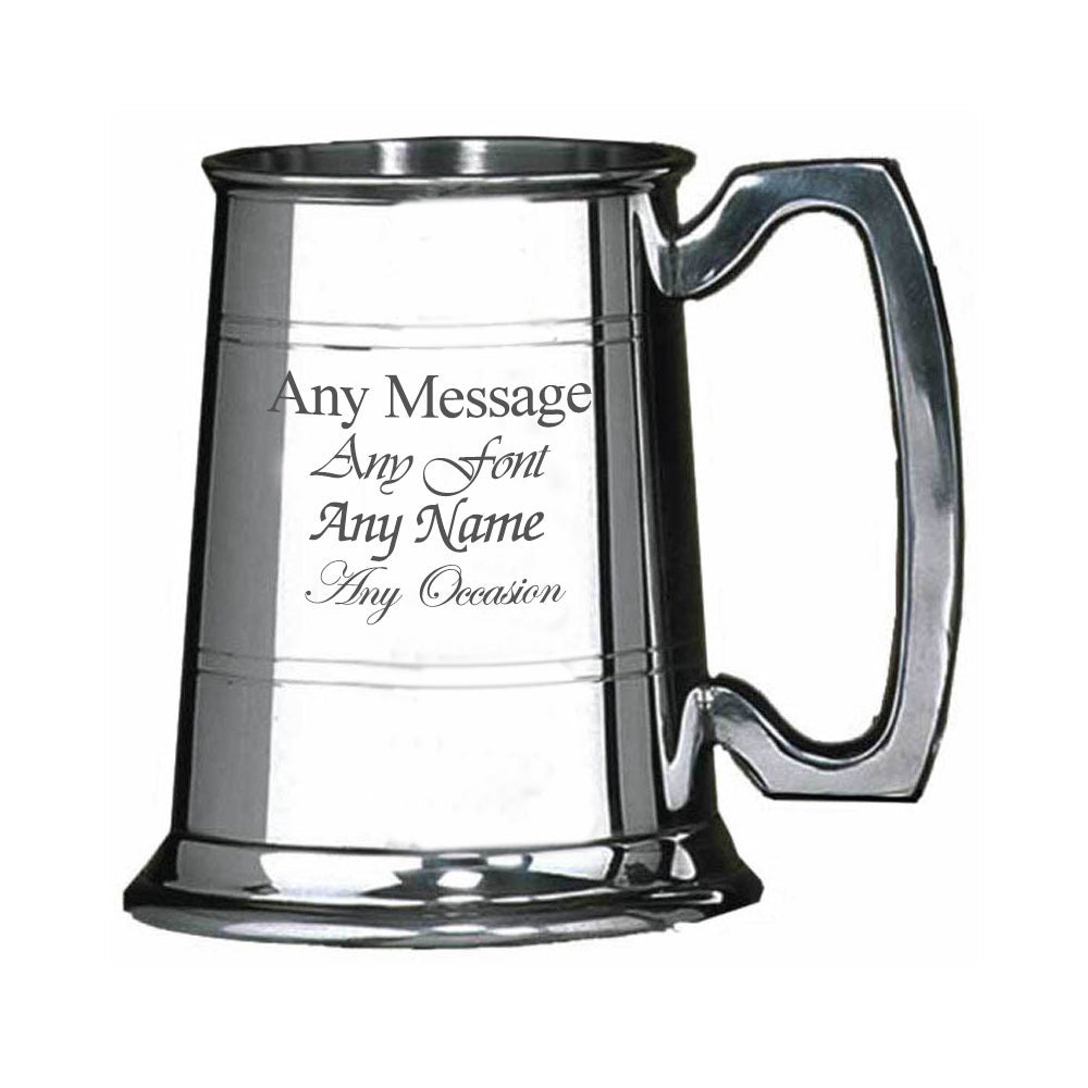 Engraved 20oz Pint Pewter Tankard Image 2