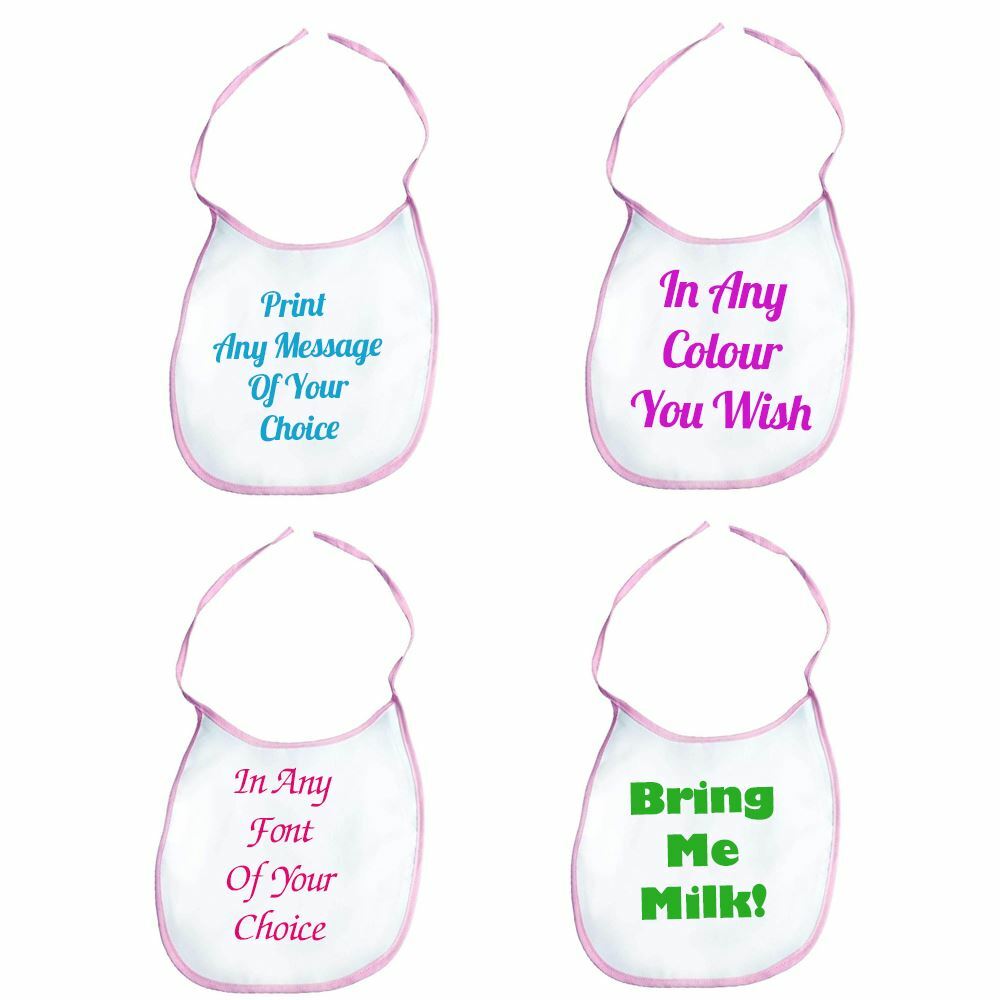 Personalised Printed Pink Baby Bib Image 1