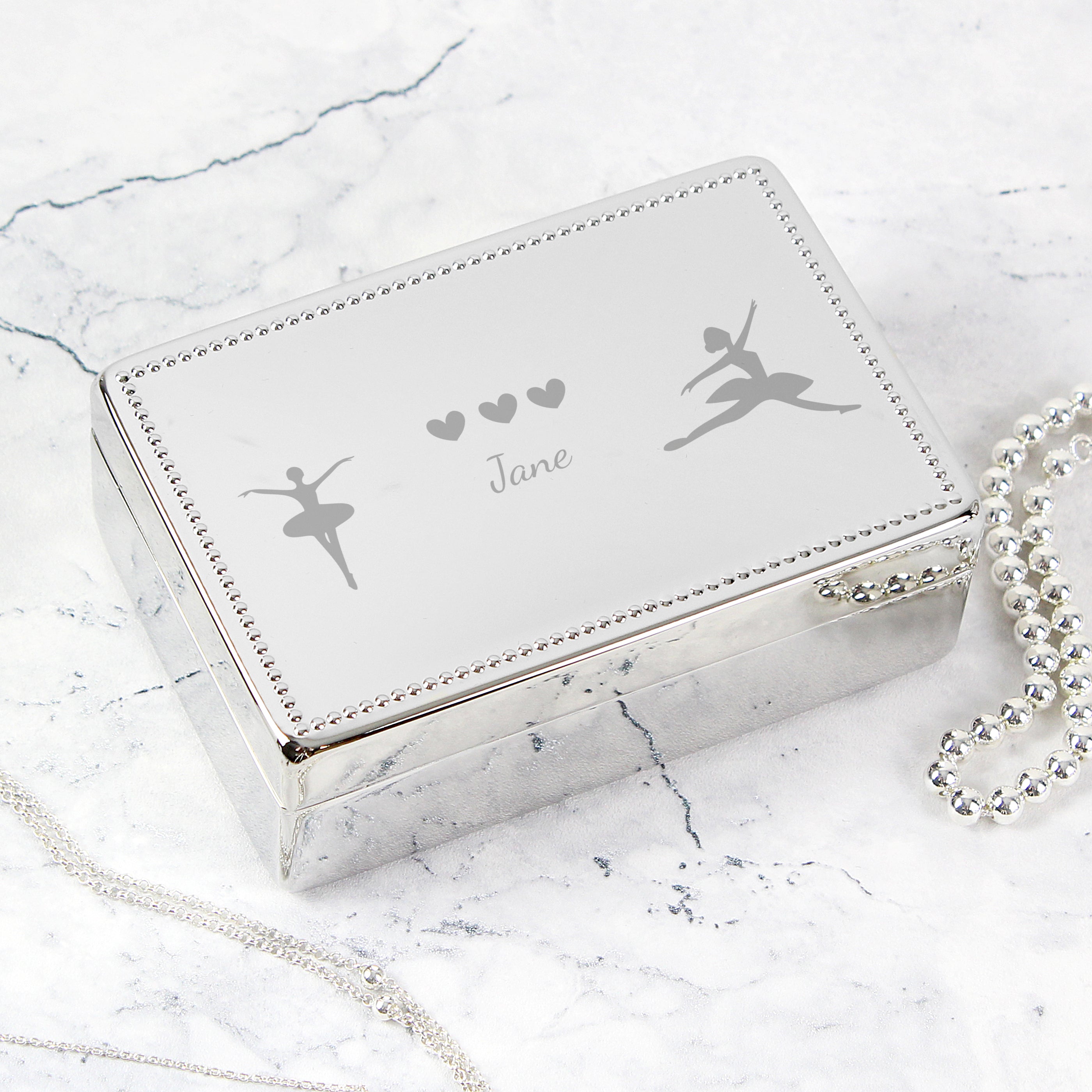 Personalised Ballerina Rectangular Jewellery Box