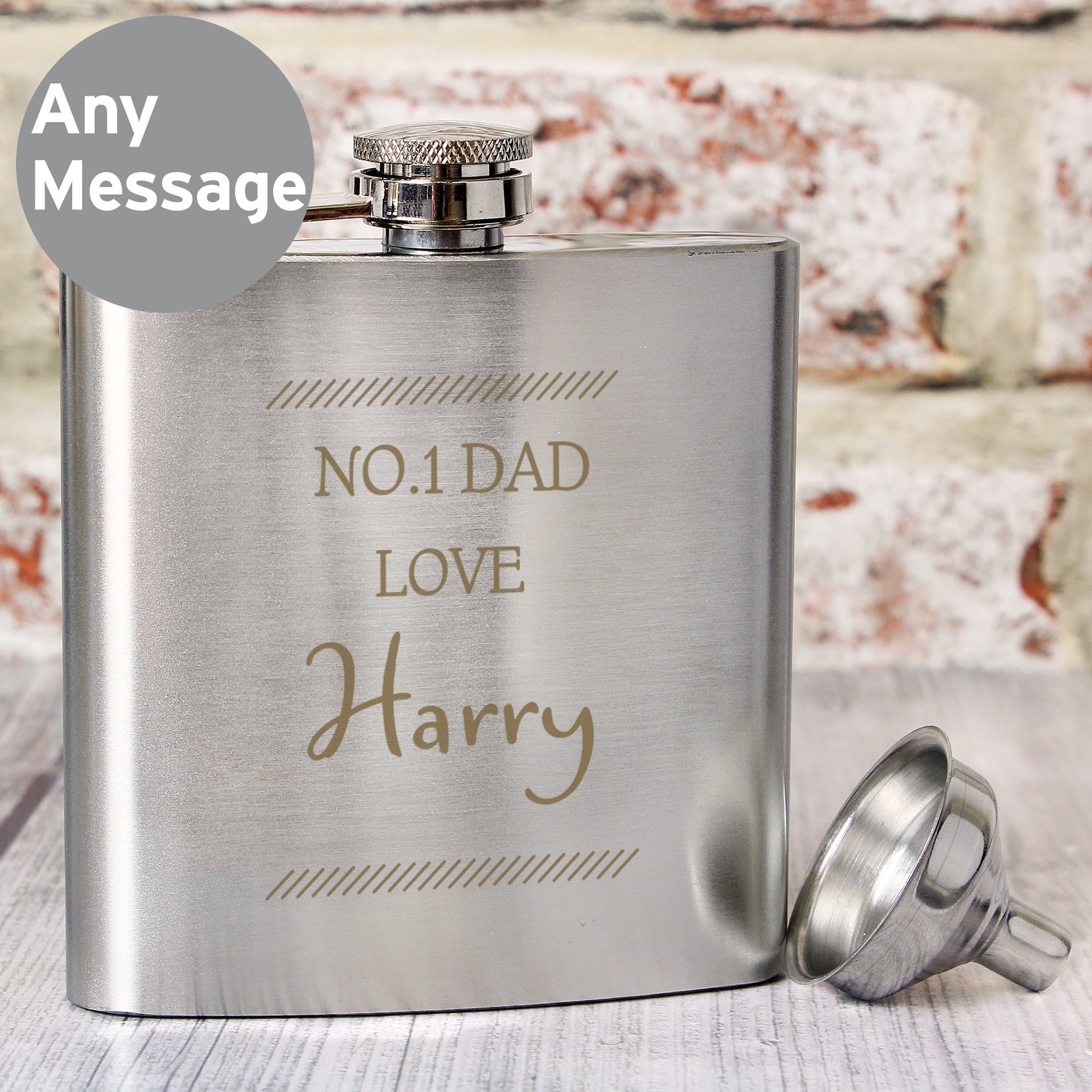 Personalised Classic Stainless Steel Hip Flask