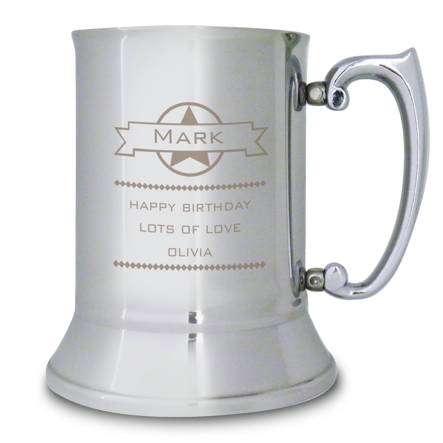 Personalised Diamond Stainless Steel Tankard