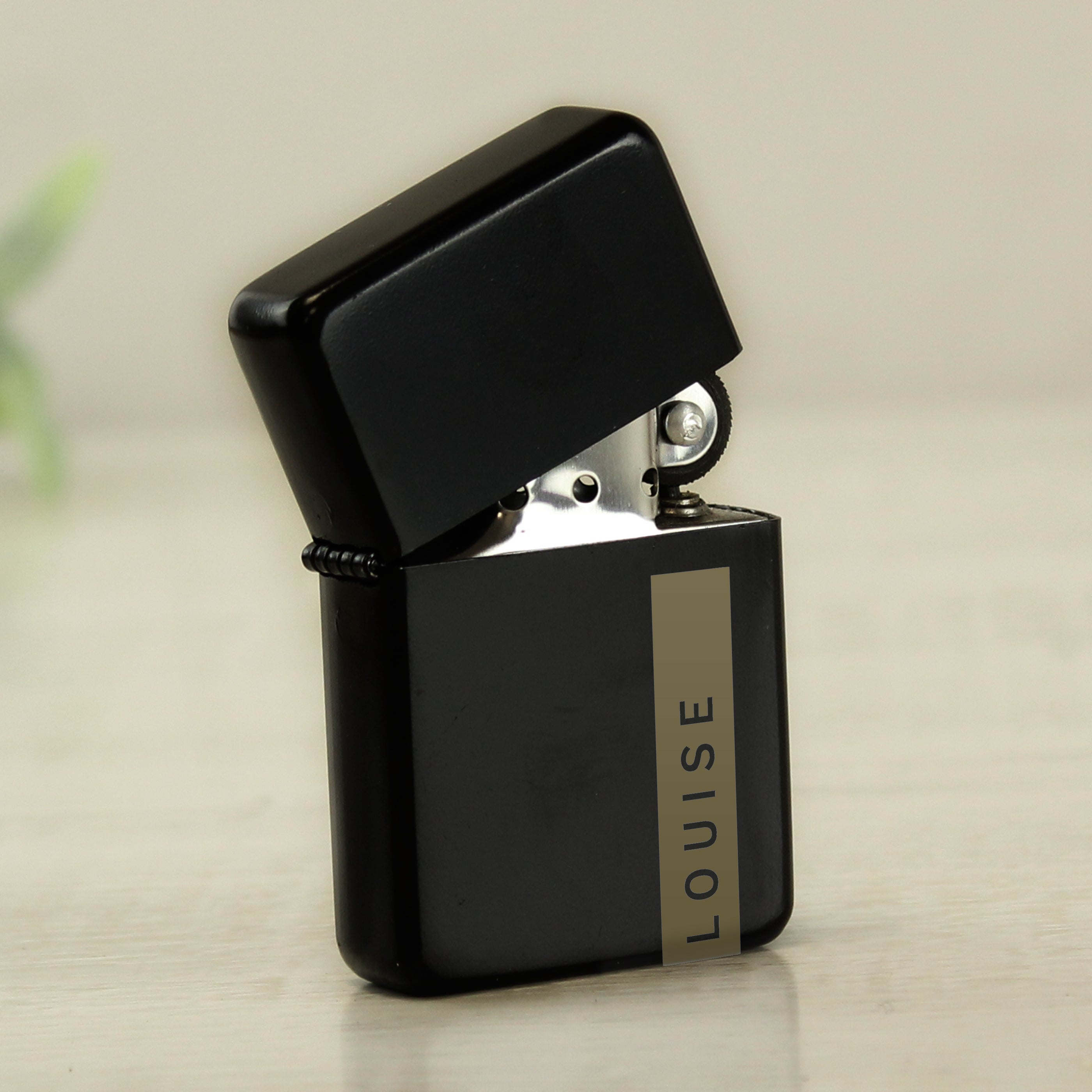 Personalised Name Only Black Lighter