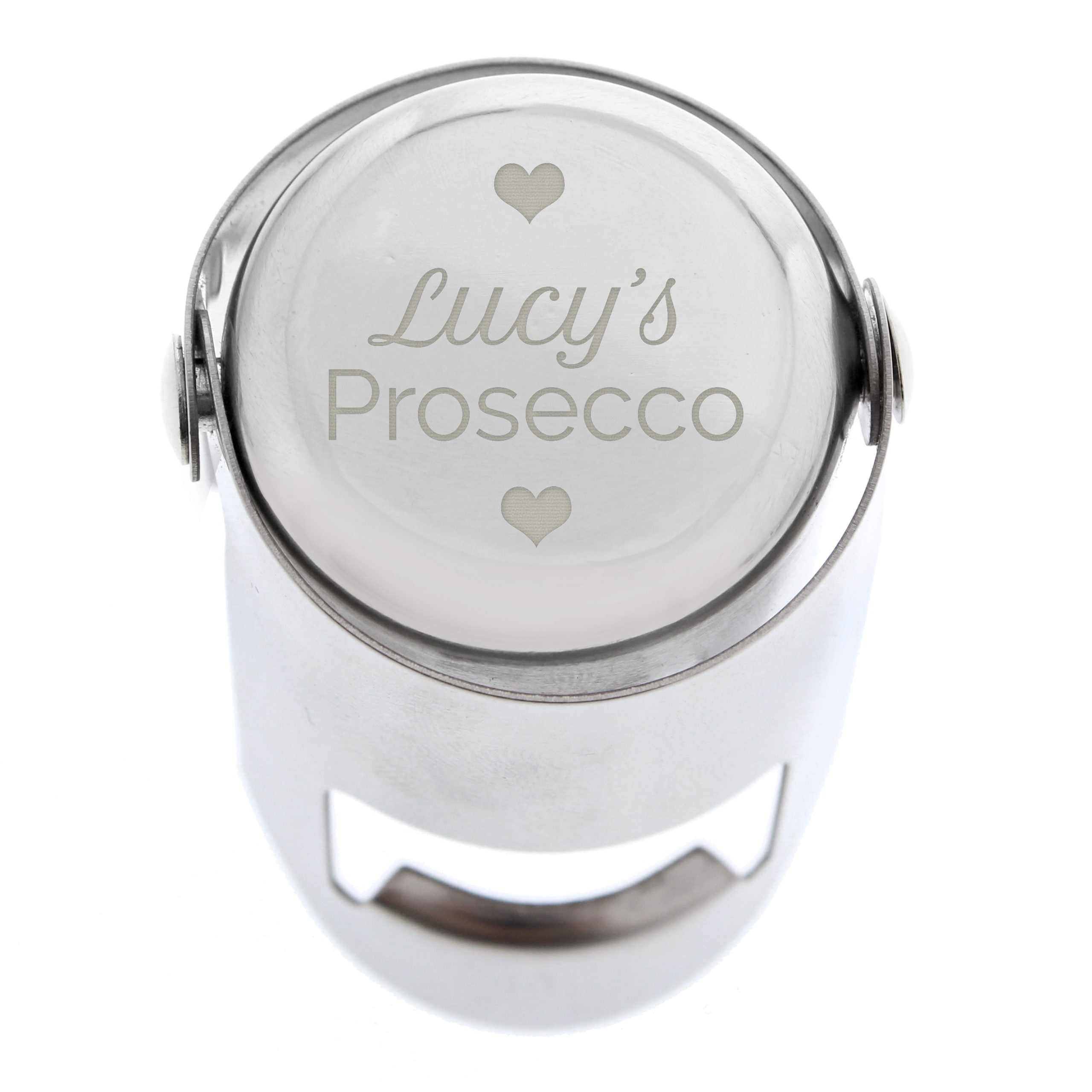 Personalised Heart Motif Prosecco Bottle Stopper