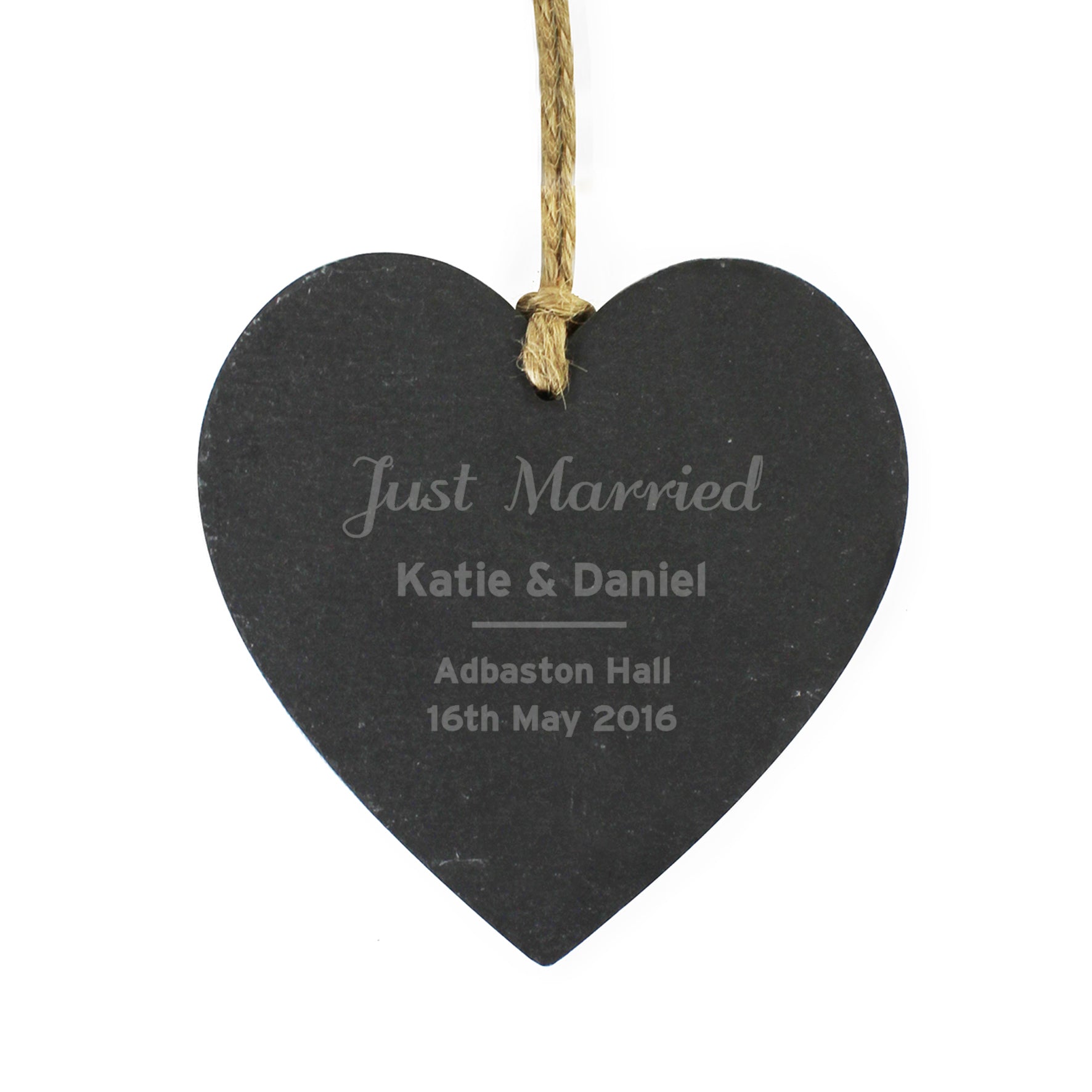 Personalised Classic Slate Heart Decoration