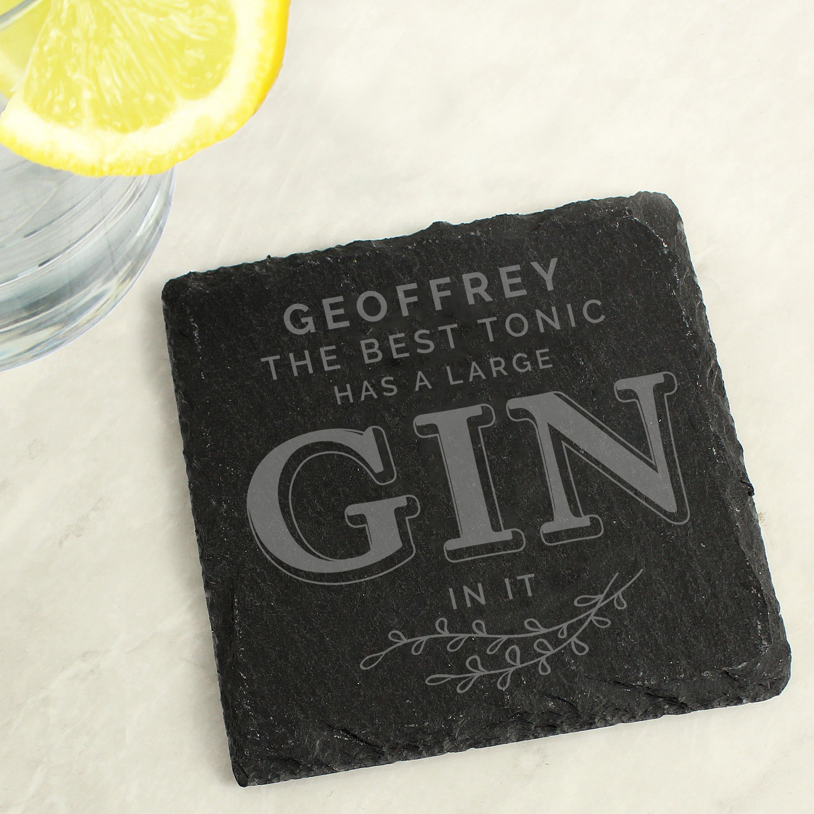 Personalised Gin & Tonic Single Slate Coaster