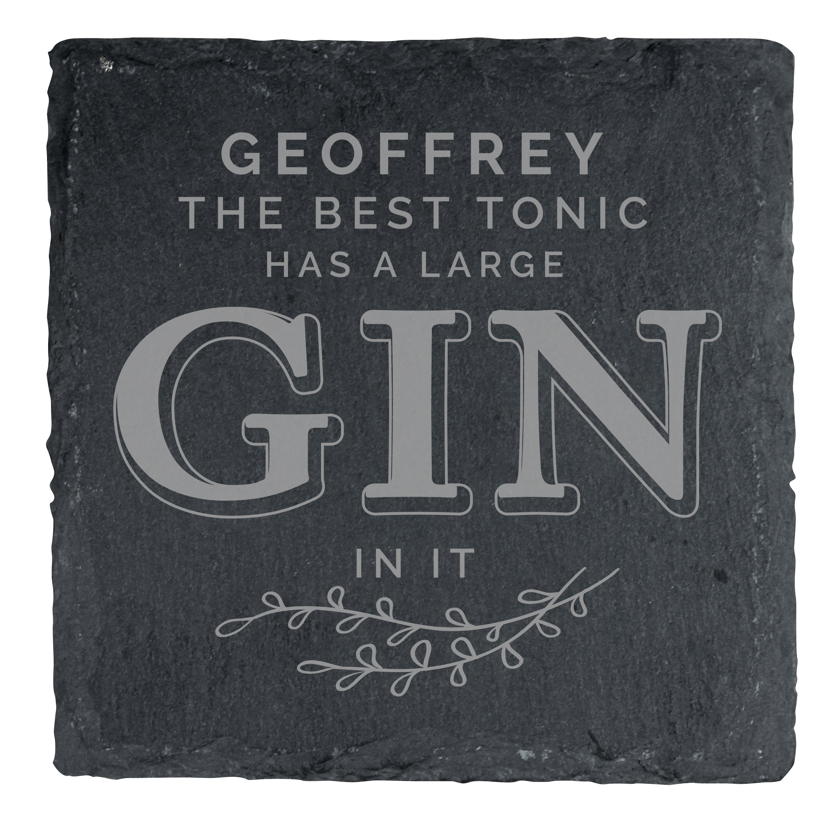 Personalised Gin & Tonic Single Slate Coaster