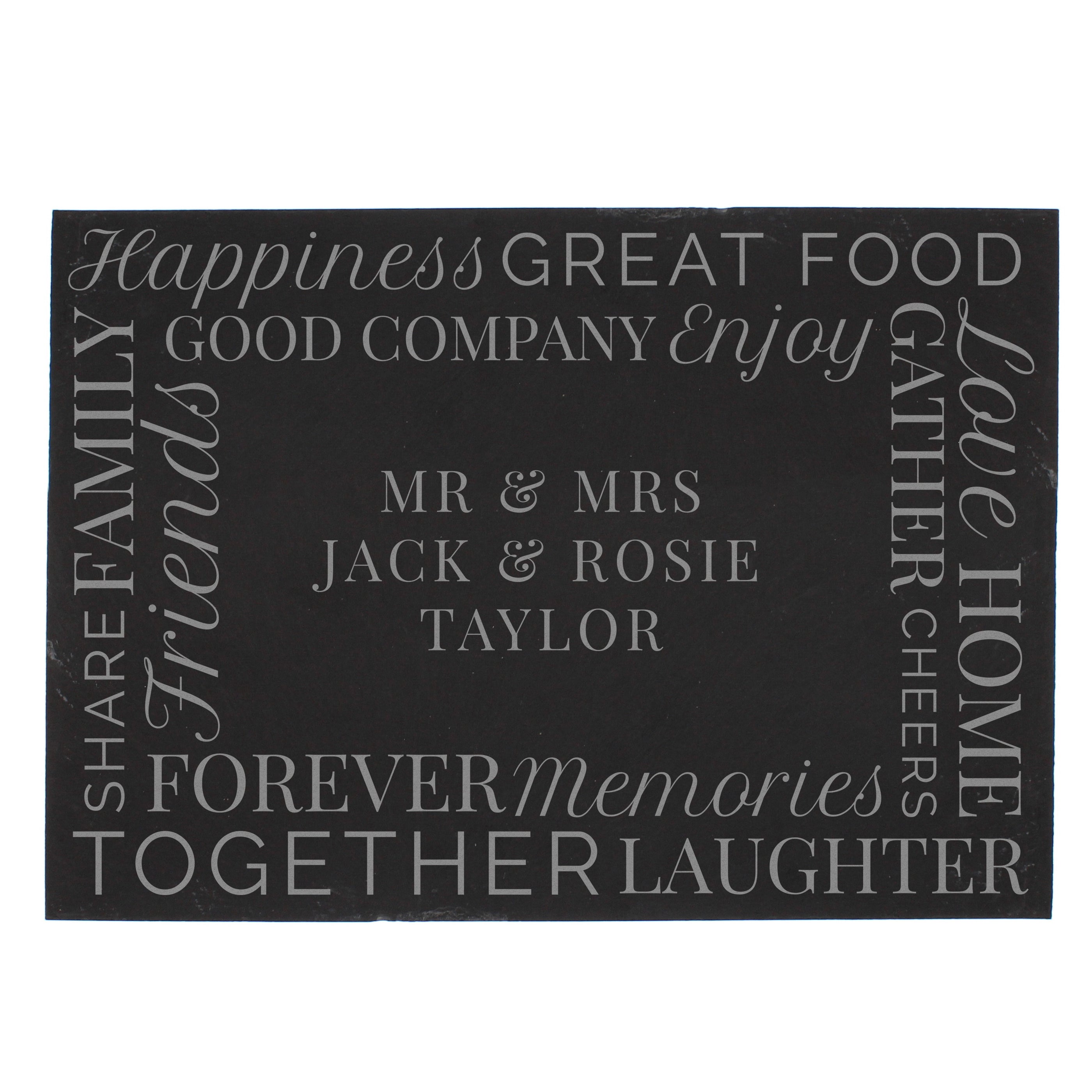 Personalised 'Together' Slate Placemat