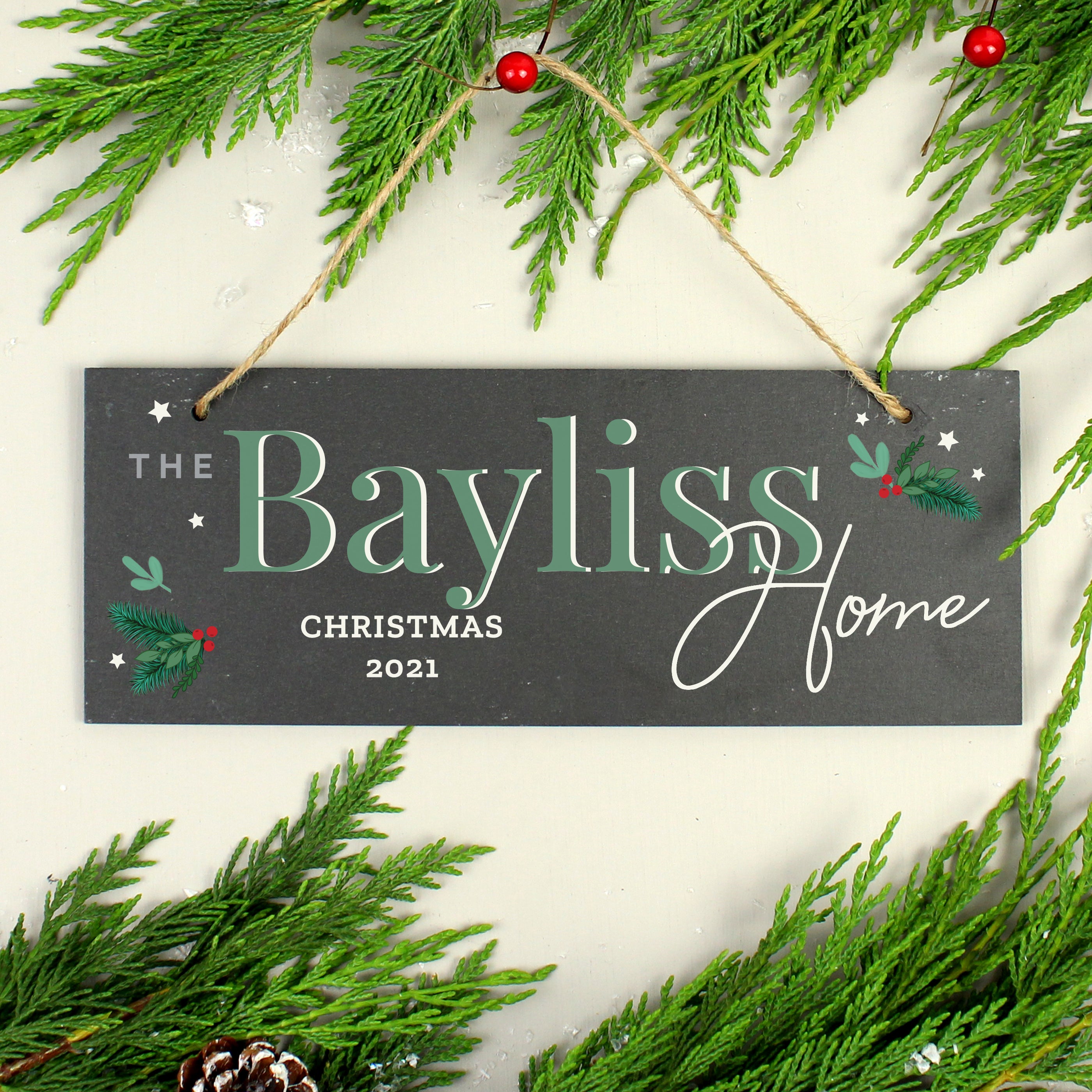 Personalised Christmas Slate Plaque