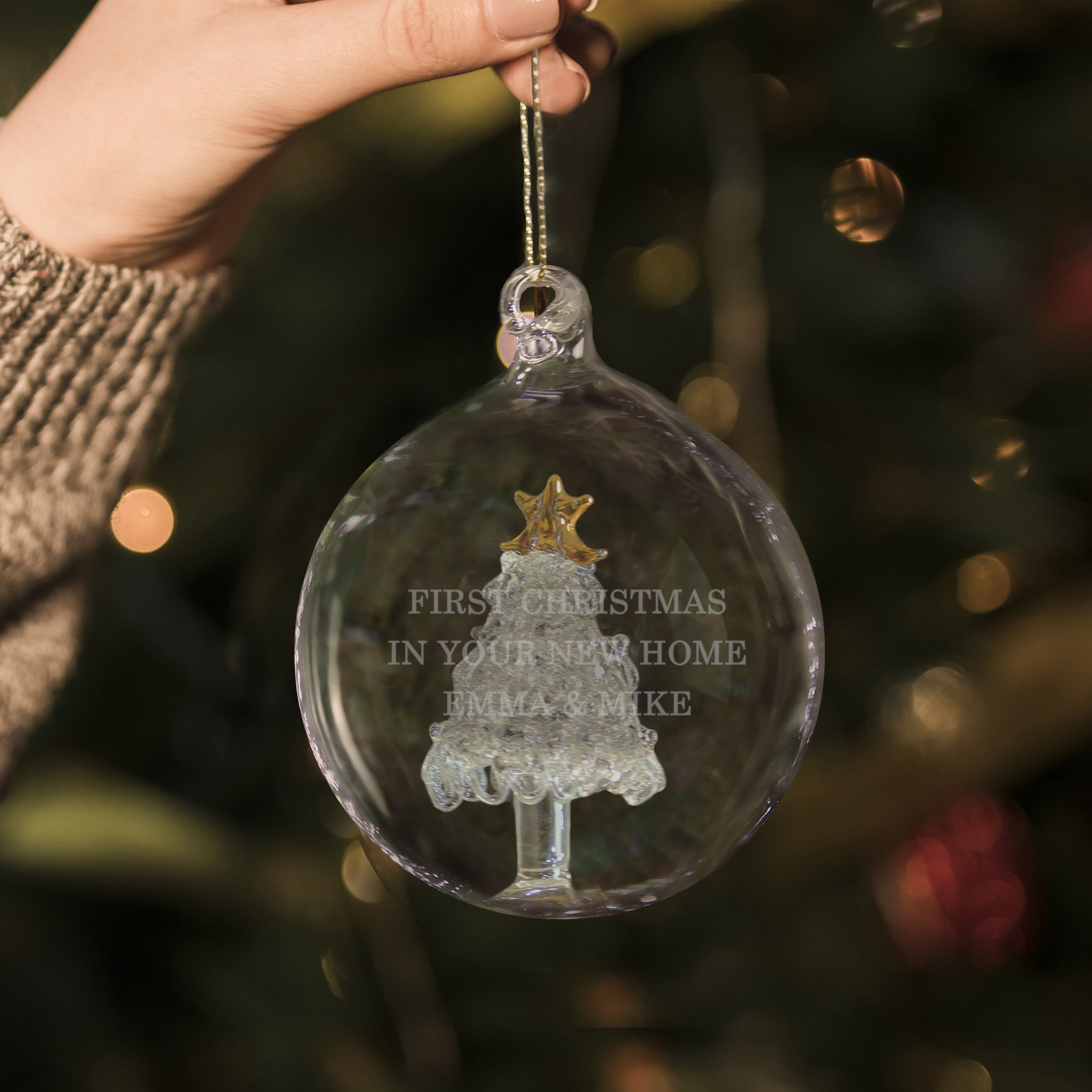 Personalised Glass Christmas Tree Bauble