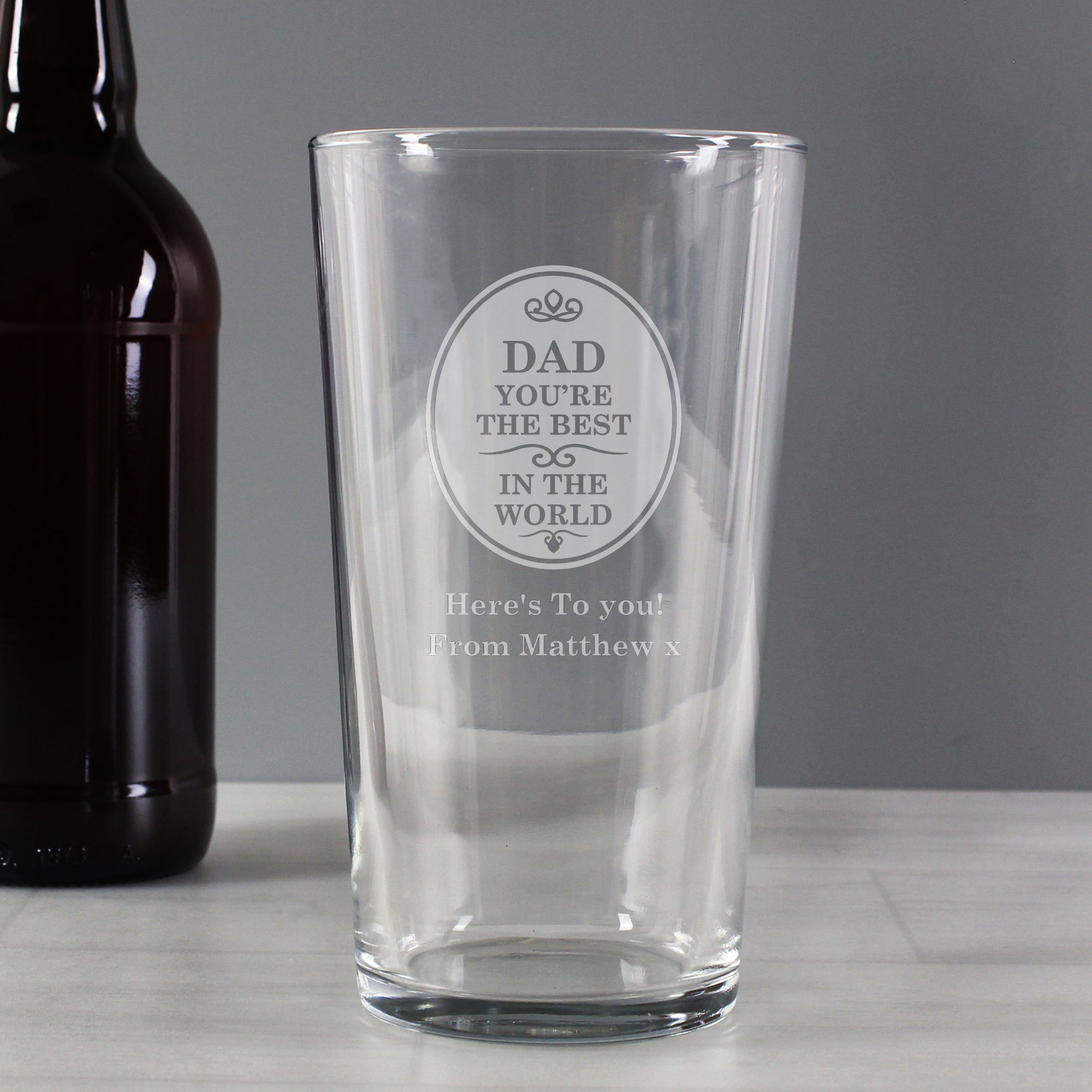 Personalised The Best in the World Pint Glass