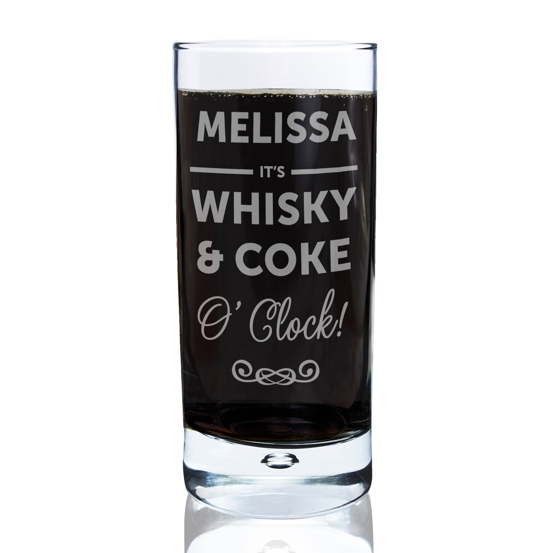 Personalised Its...O'Clock Hi Ball Bubble Glass