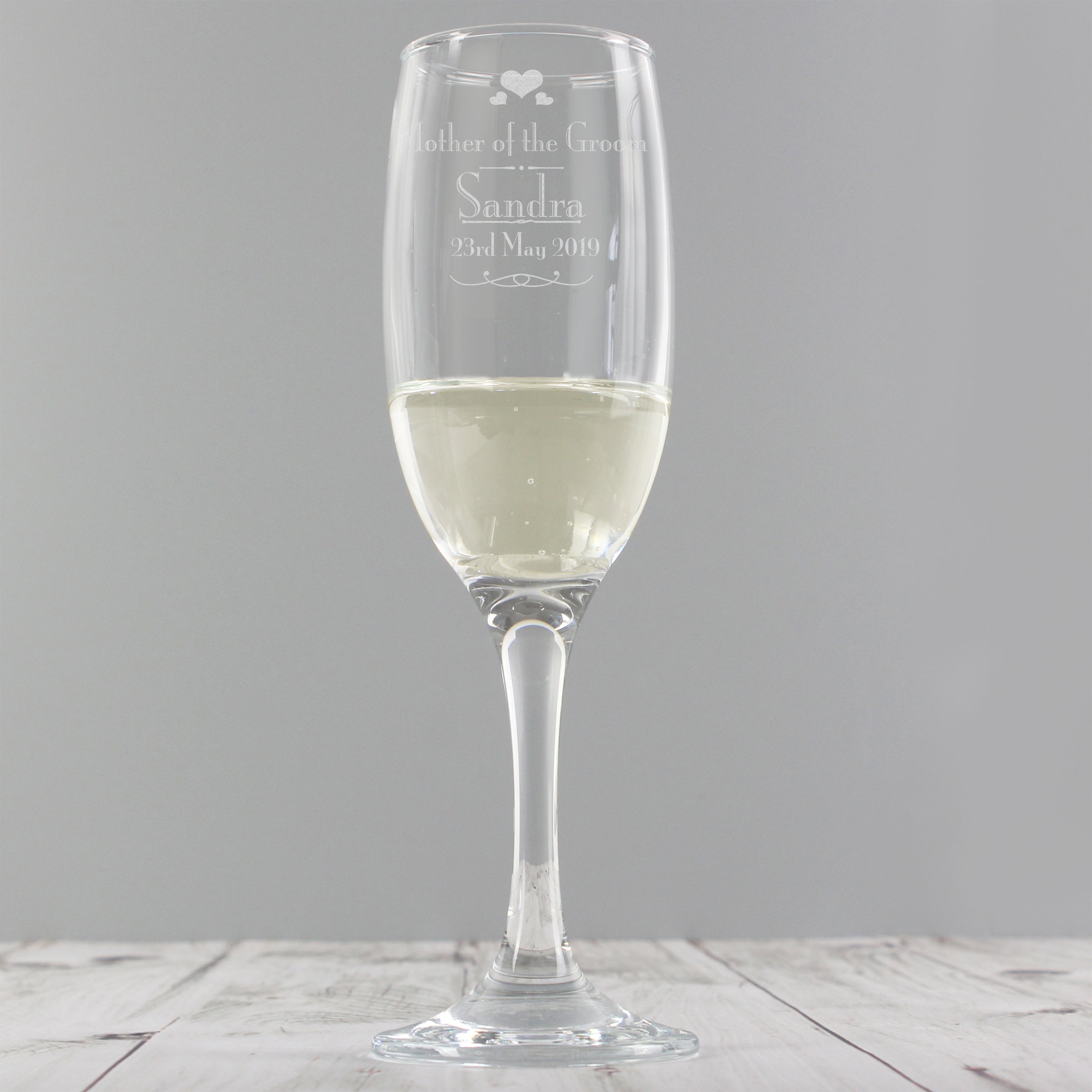 Personalised Decorative Wedding Mother of the Groom Glass Flute