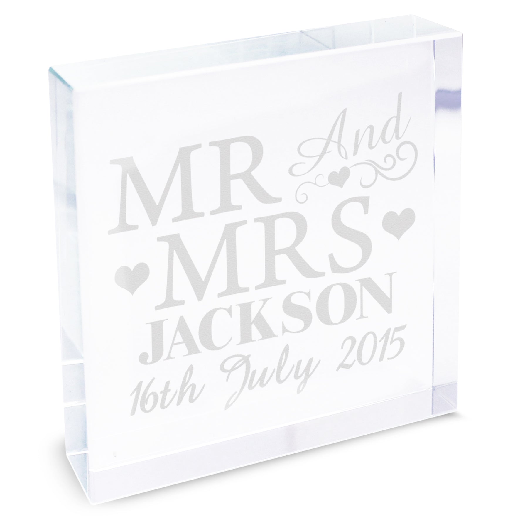 Personalised Mr & Mrs Crystal Token