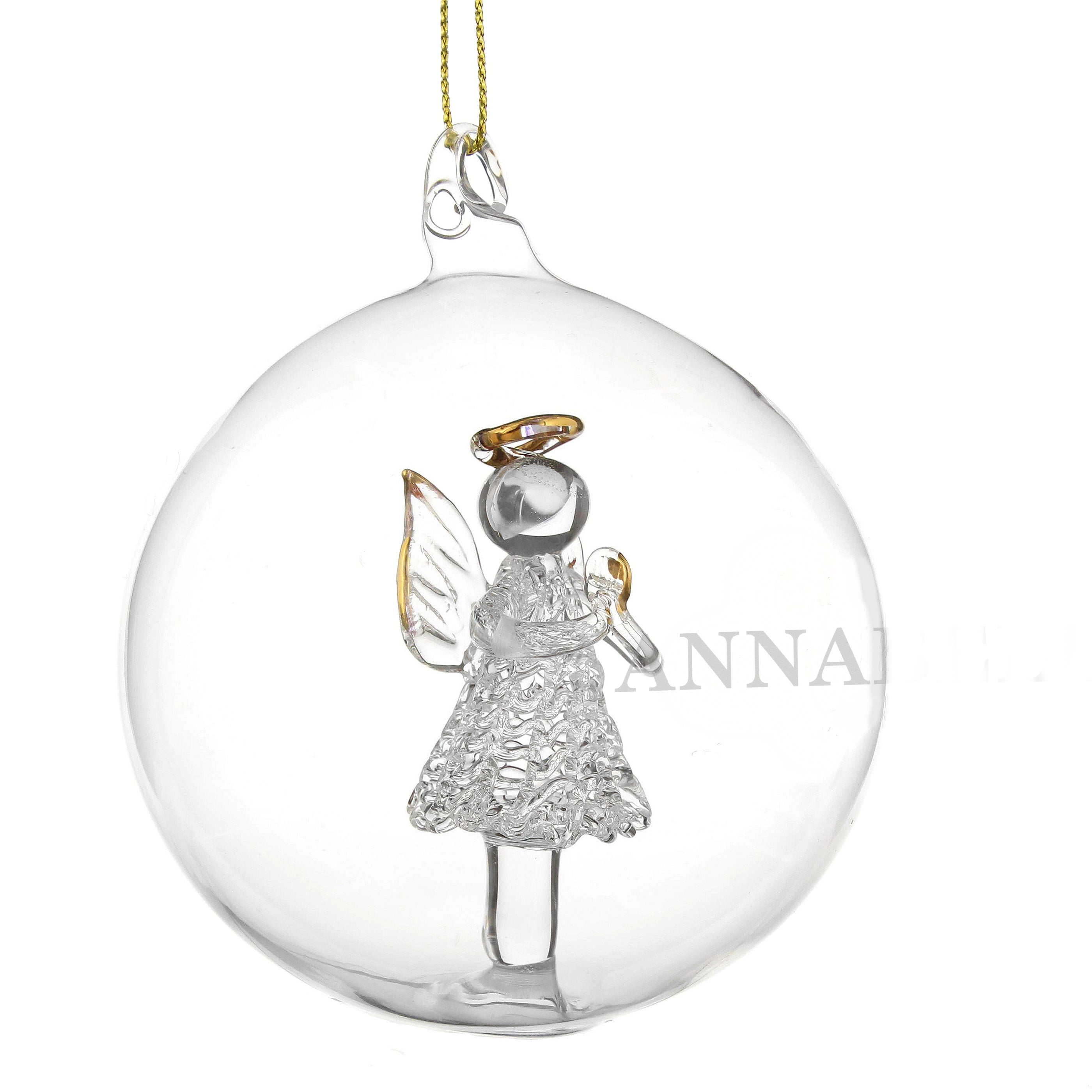 Personalised Name Only Angel Glass Bauble