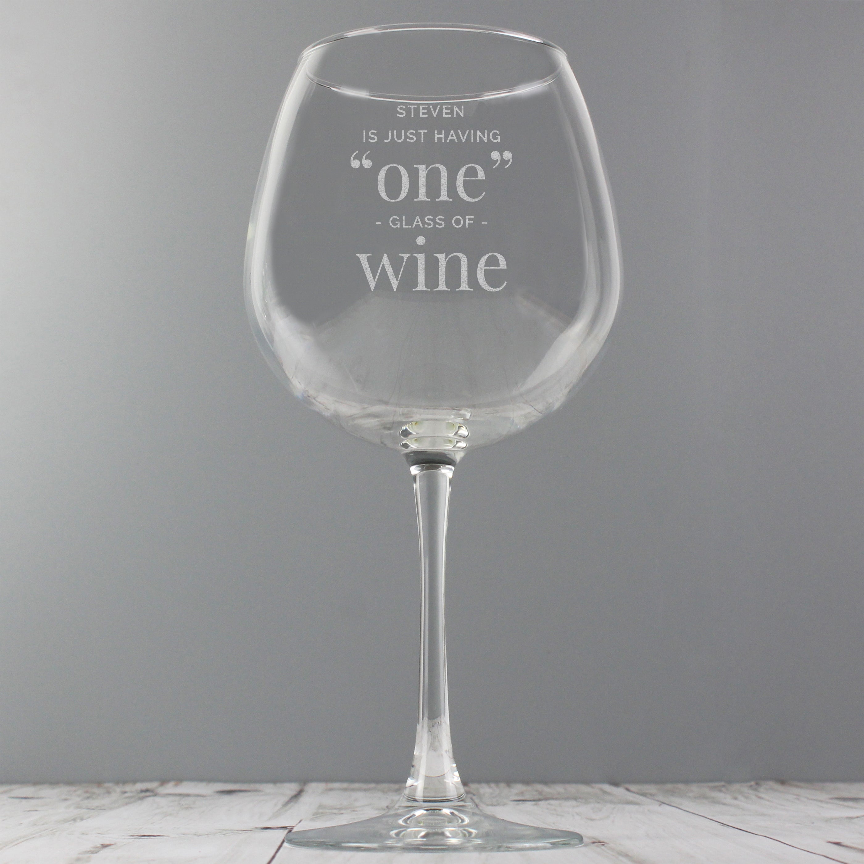 Personalised 'One Glass' Bottle of Wine Glass