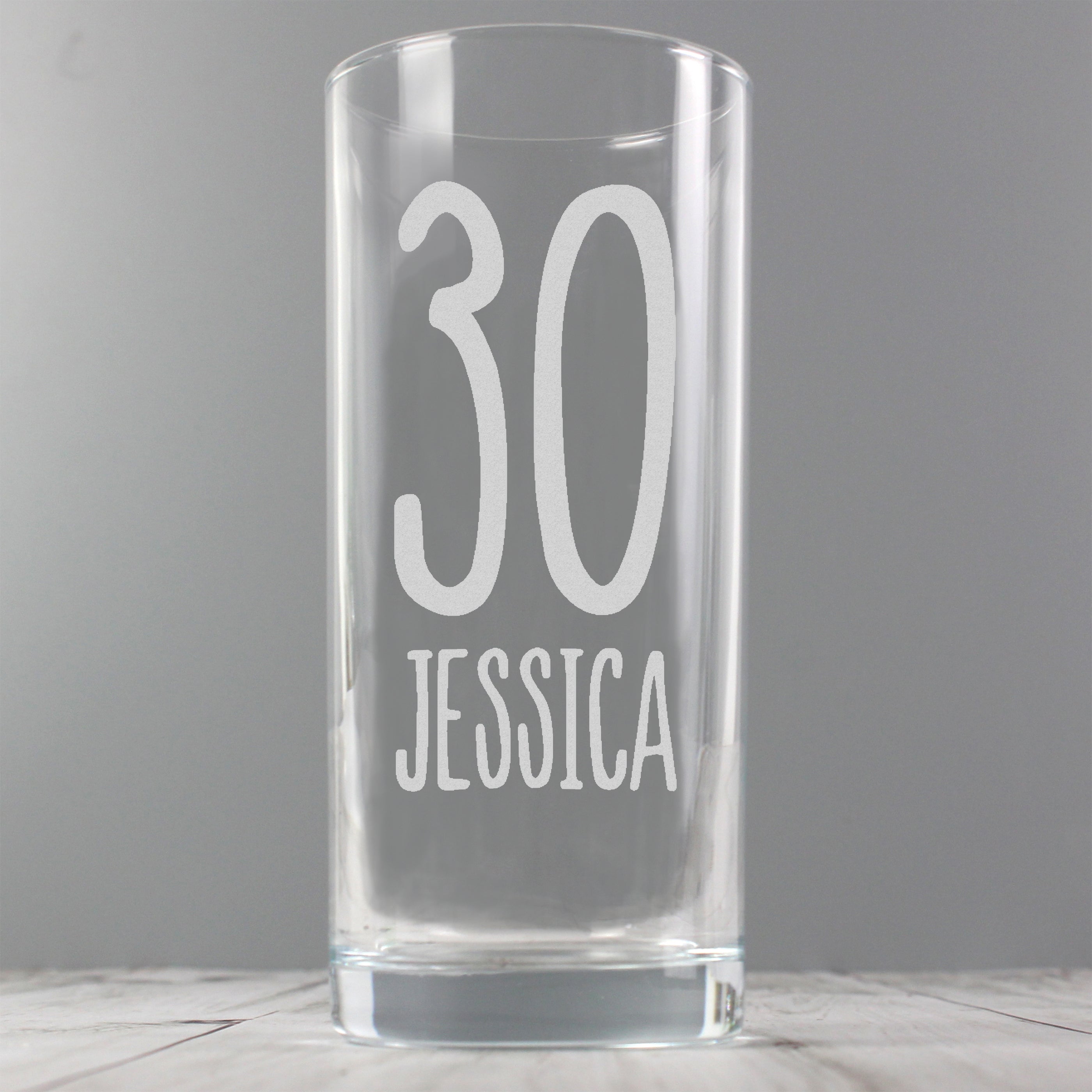 Personalised Big Age Hi Ball Glass