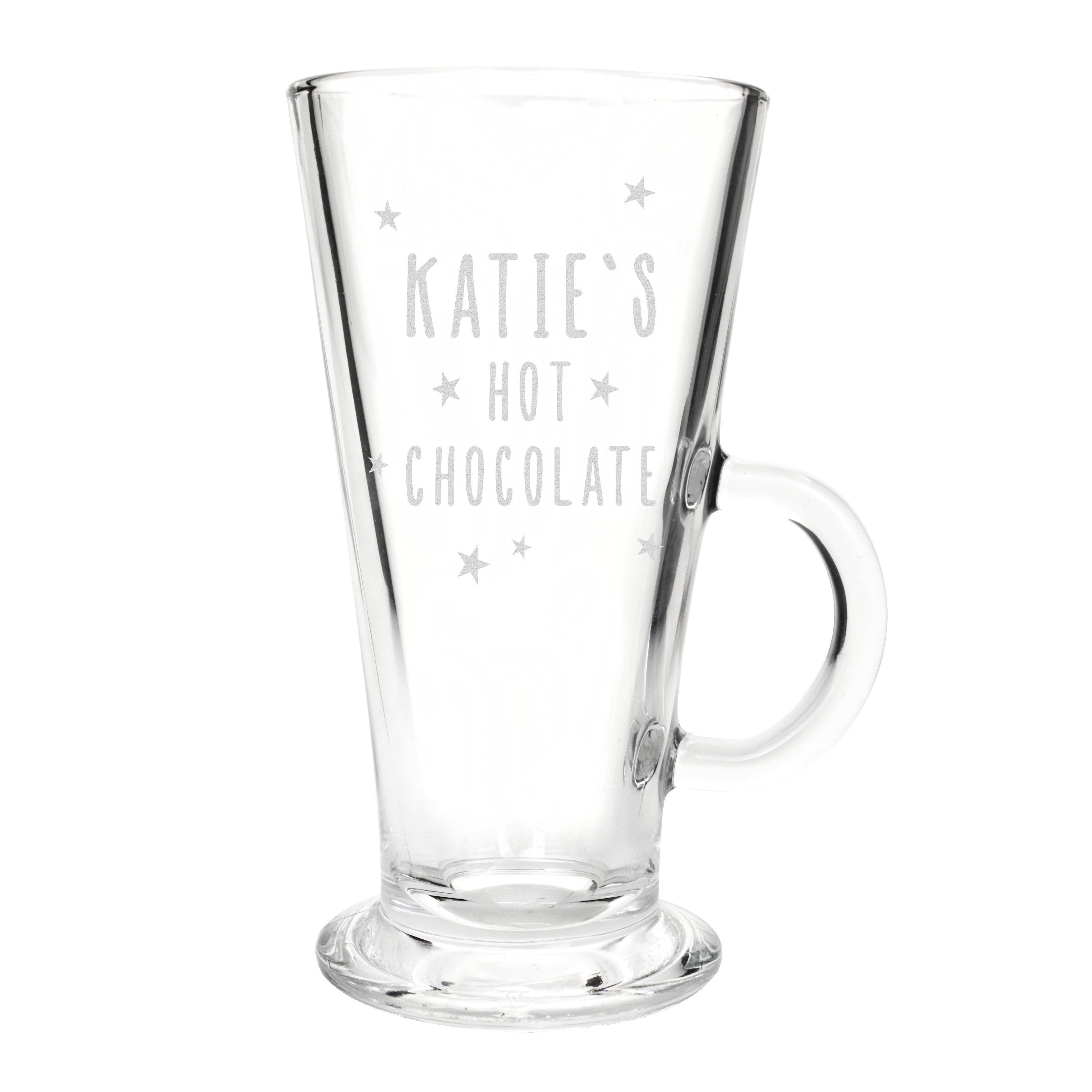 Personalised Stars Hot Chocolate Latte Glass