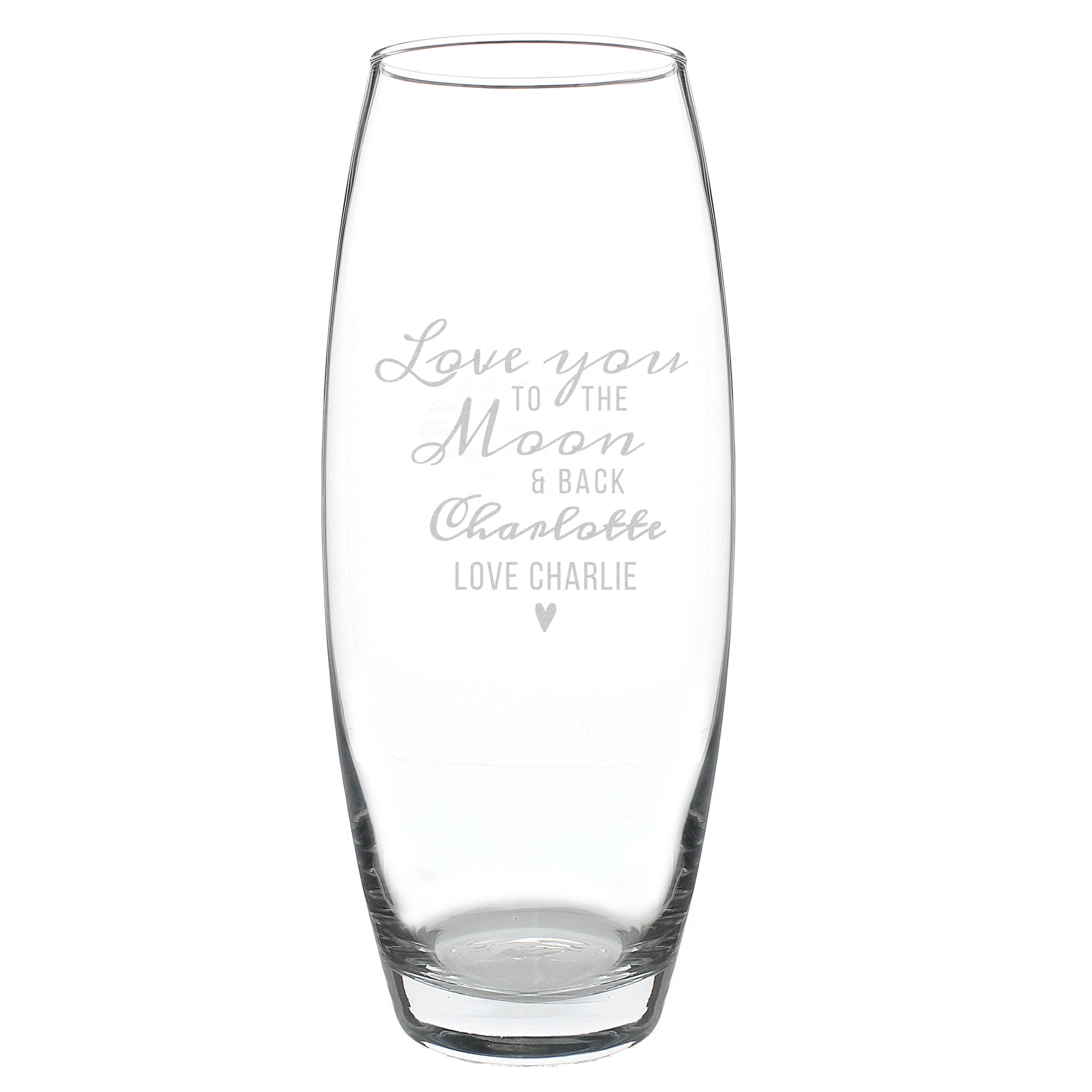 Personalised Love You To The Moon and Back Bullet Vase