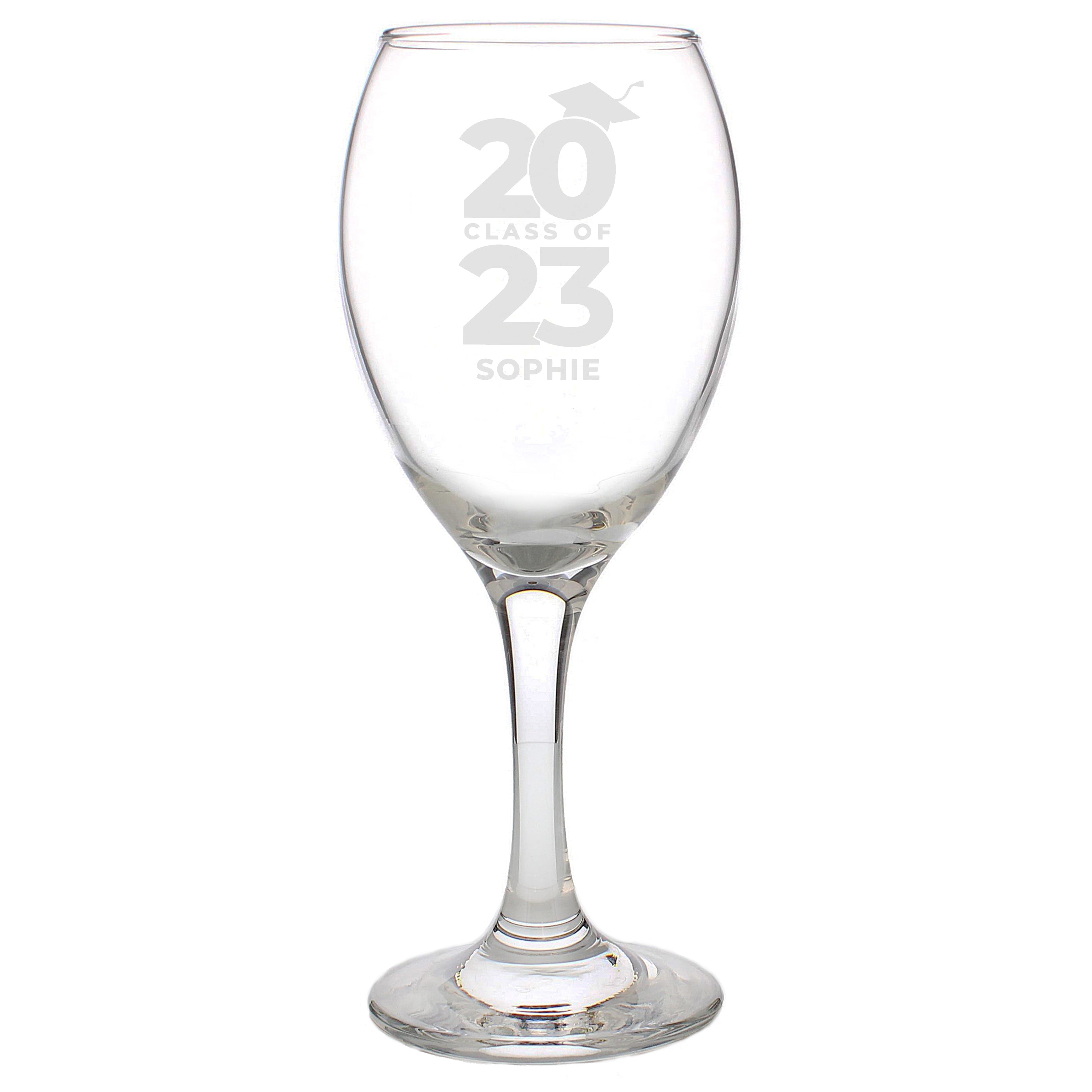 Personalised Class of Graduation Wine Glass