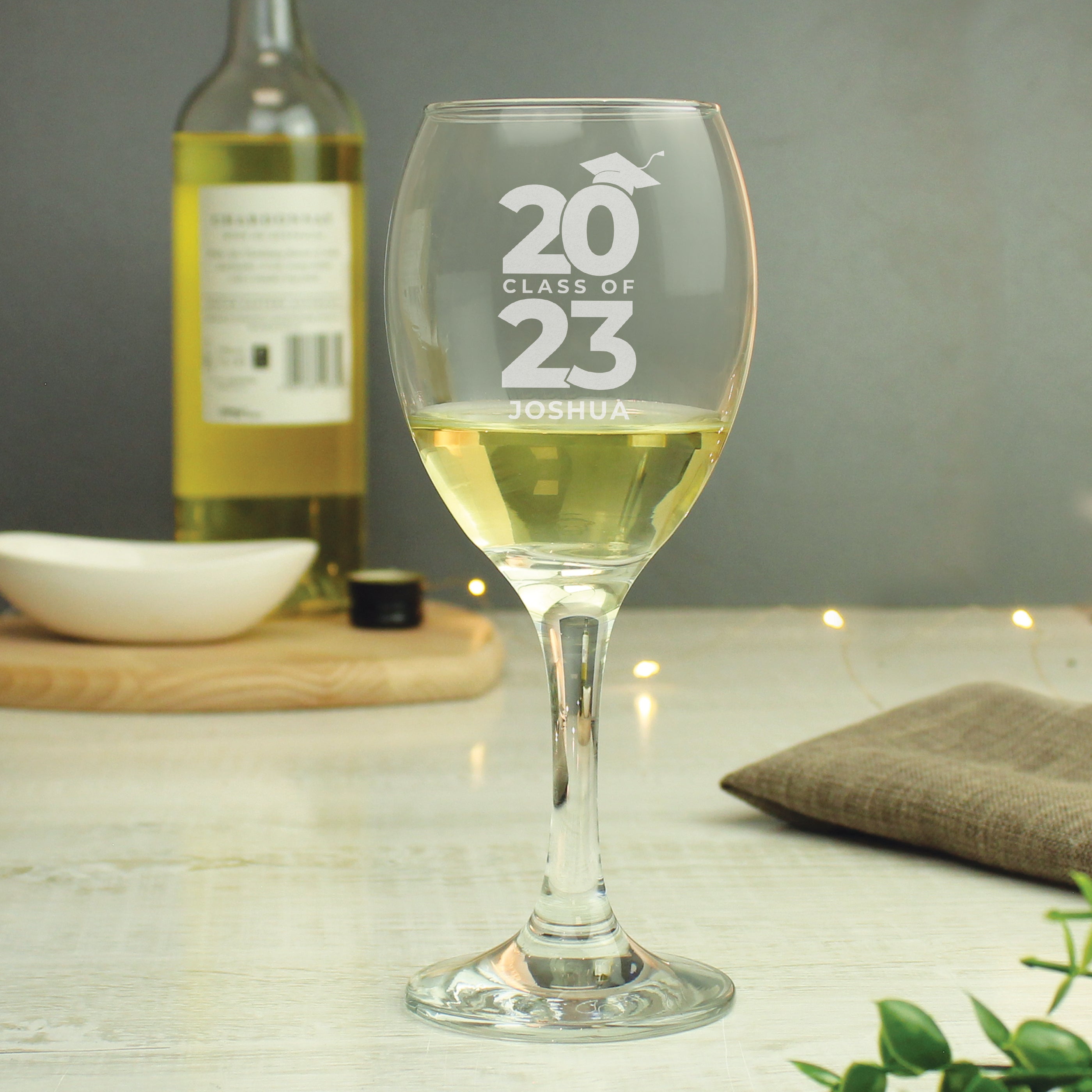 Personalised Class of Graduation Wine Glass