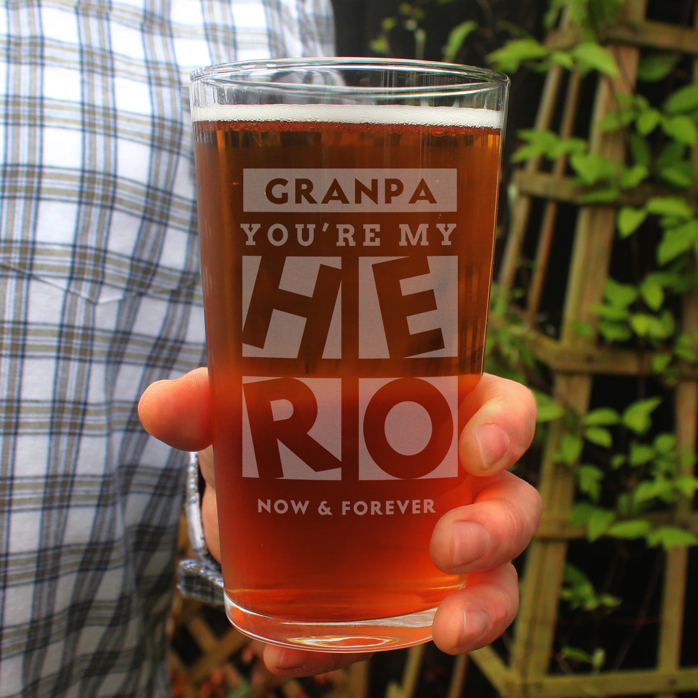 Personalised My Hero Pint Glass