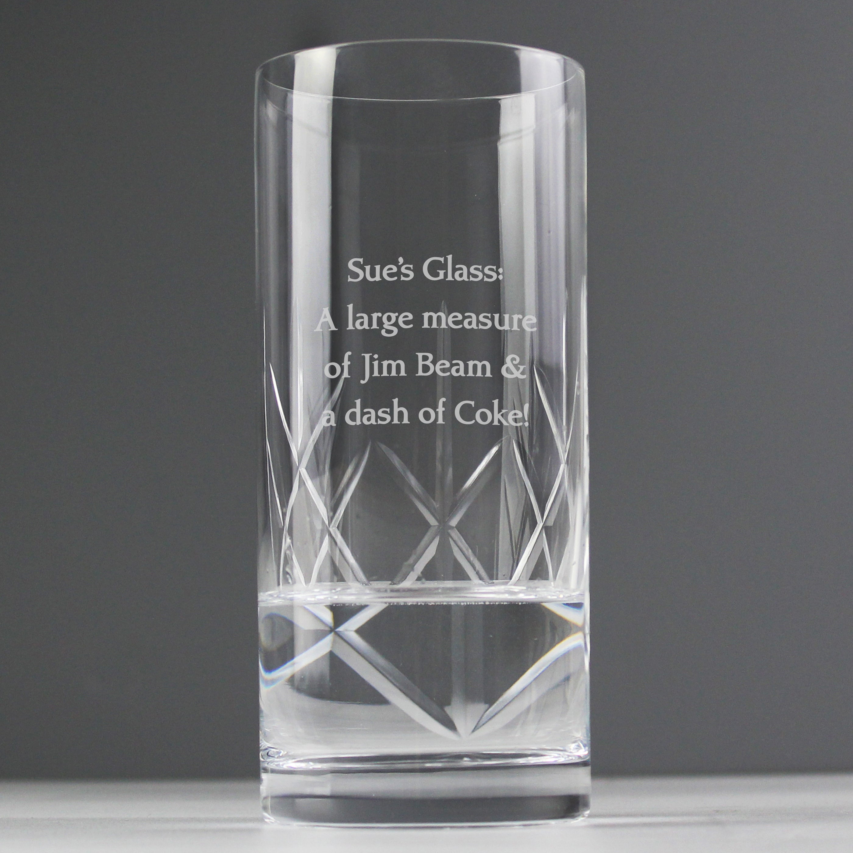 Personalised Cut Crystal Hi Ball Glass