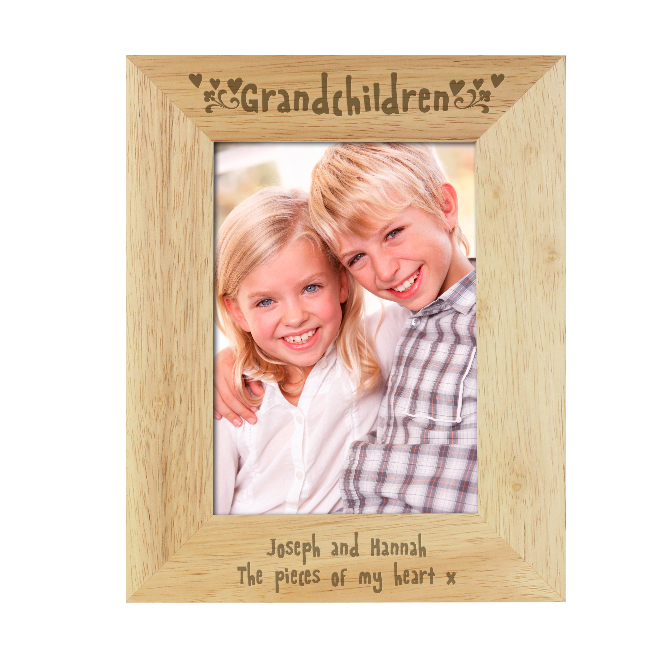 Personalised Grandchildren 5x7 Wooden Photo Frame