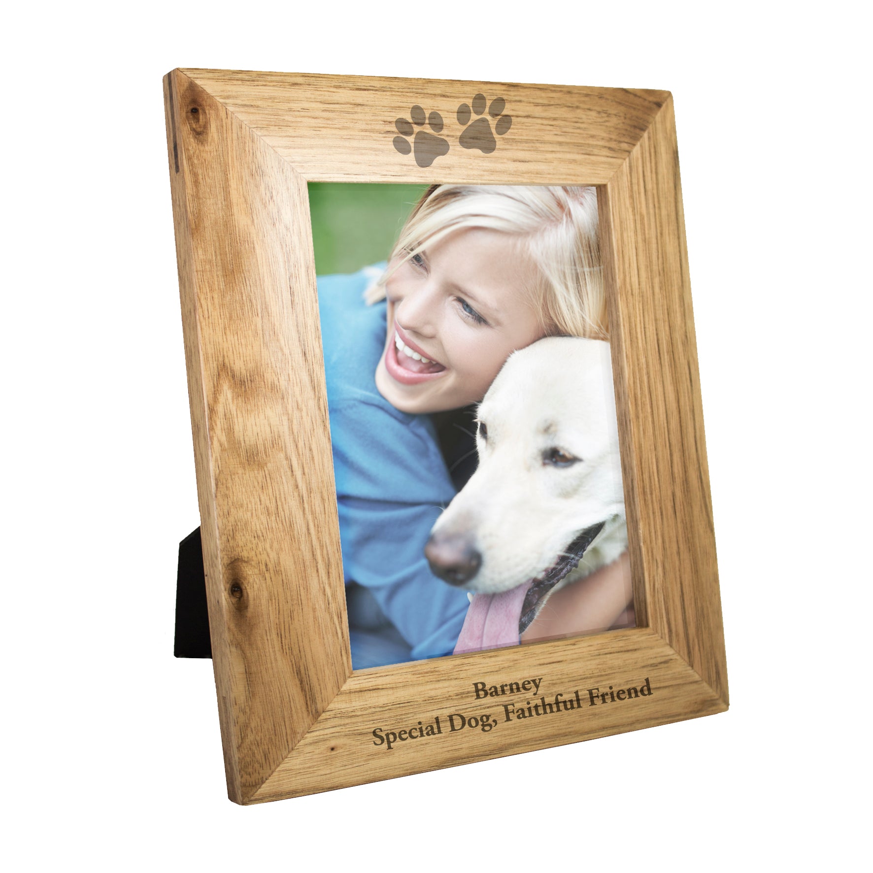 Personalised Paw Prints 5x7 Wooden Photo Frame