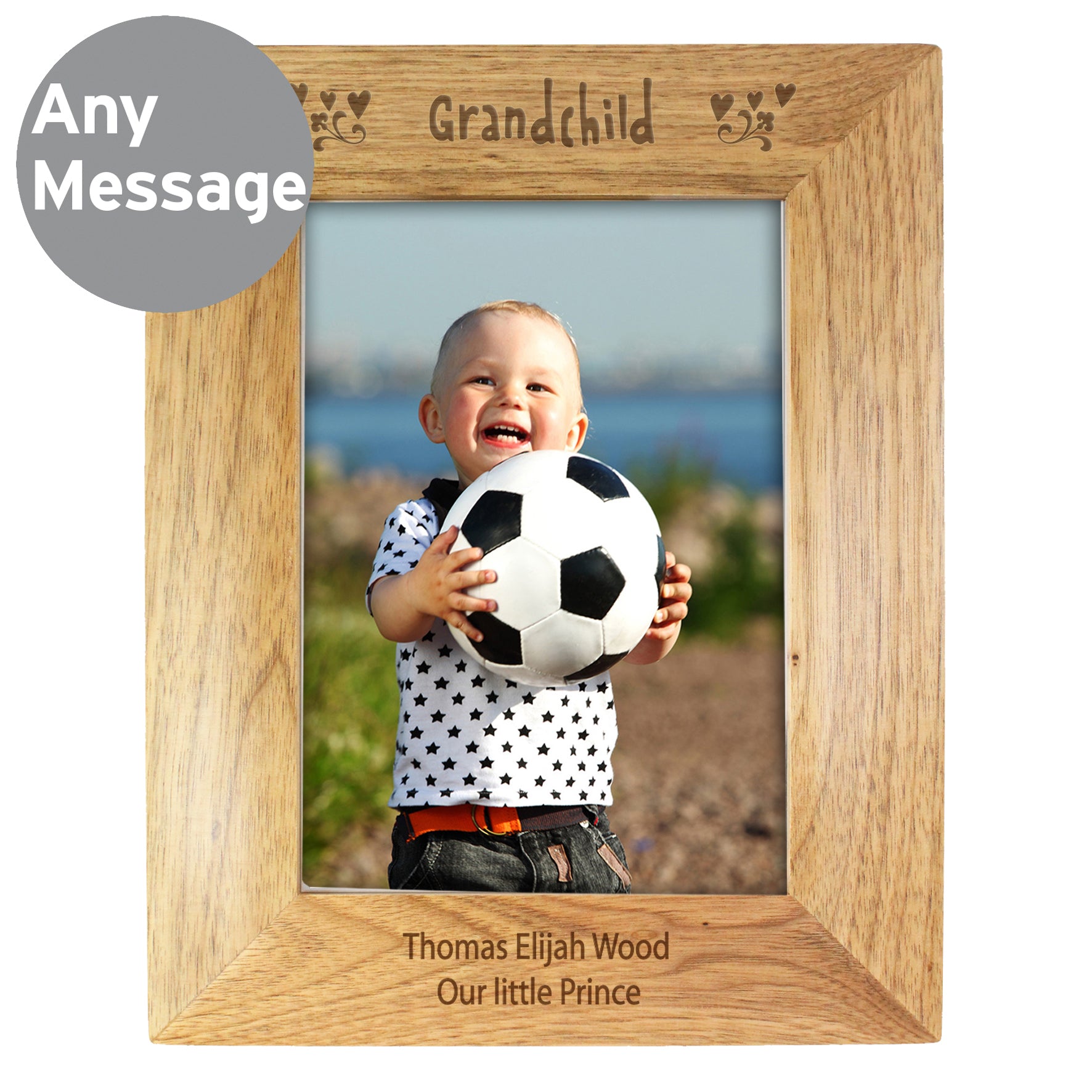 Personalised Grandchild 5x7 Wooden Photo Frame