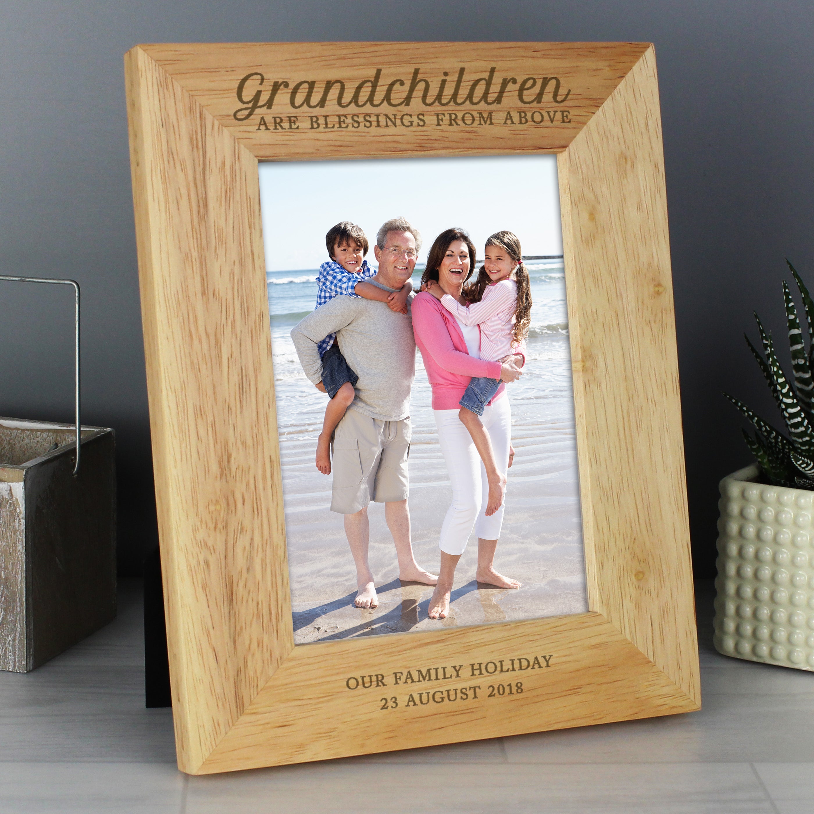 Personalised 'Grandchildren are a Blessing' 5x7 Wooden Photo Frame