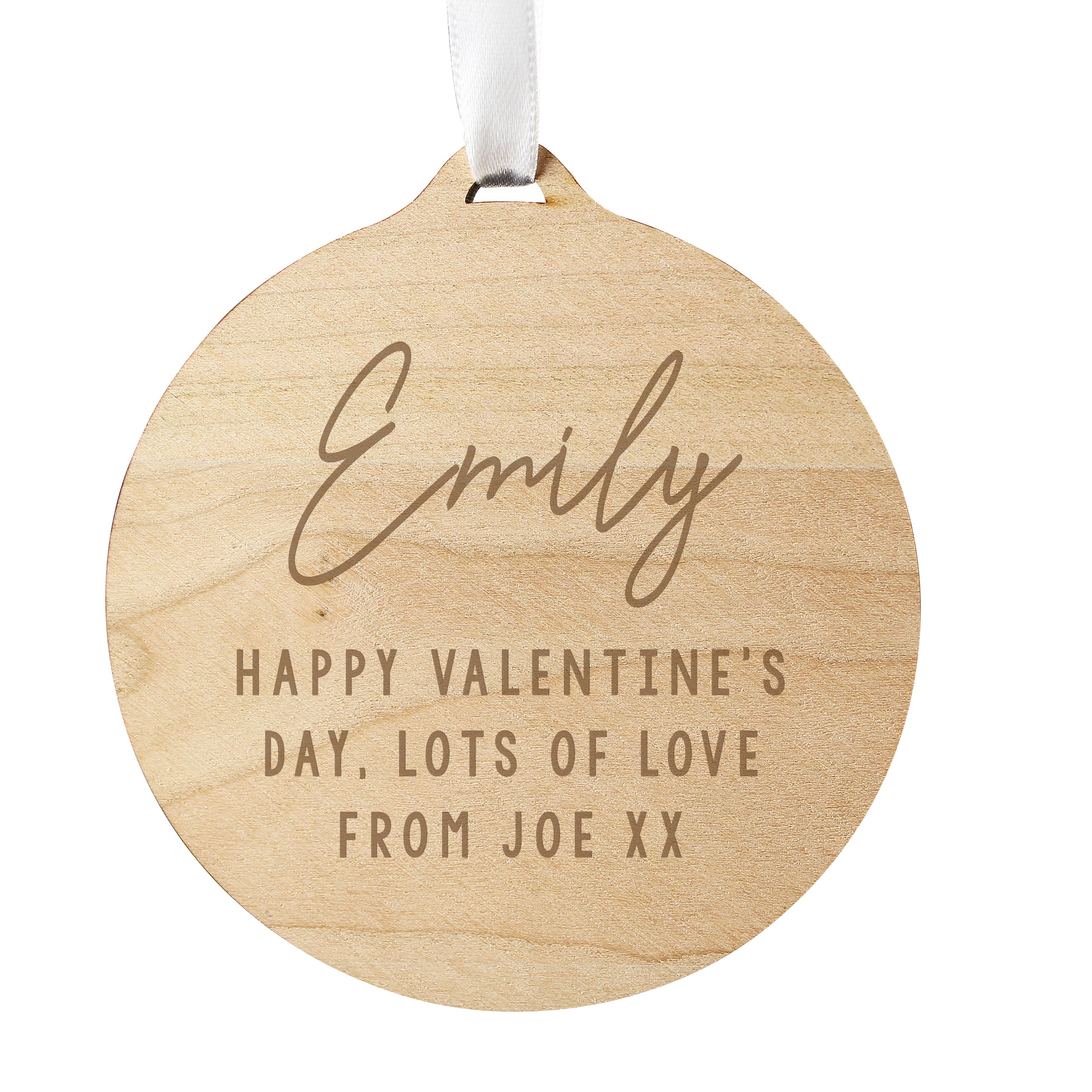 Personalised Free Text  Round Wooden Decoration