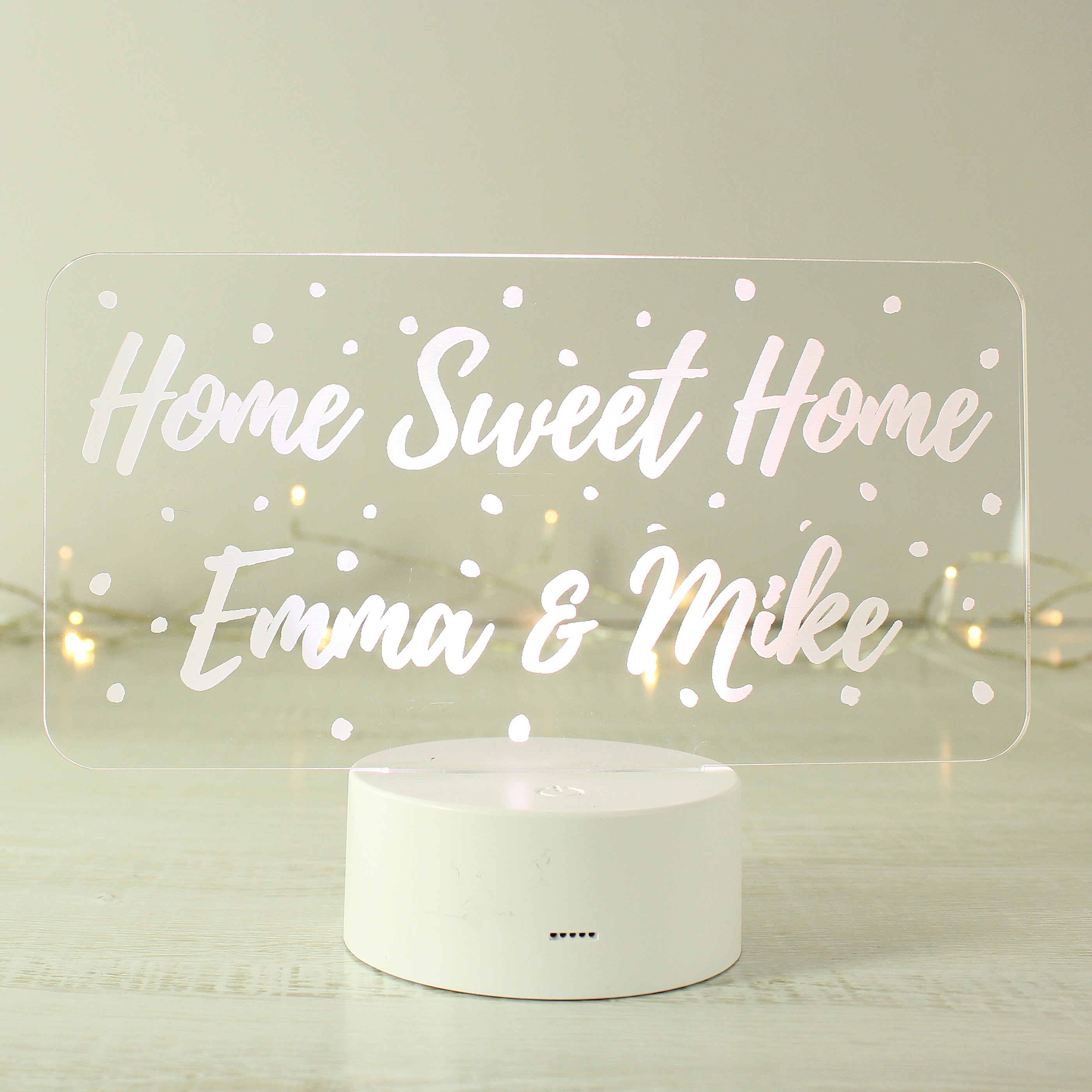 Personalised Polka-dot Message LED Colour Changing Night Light