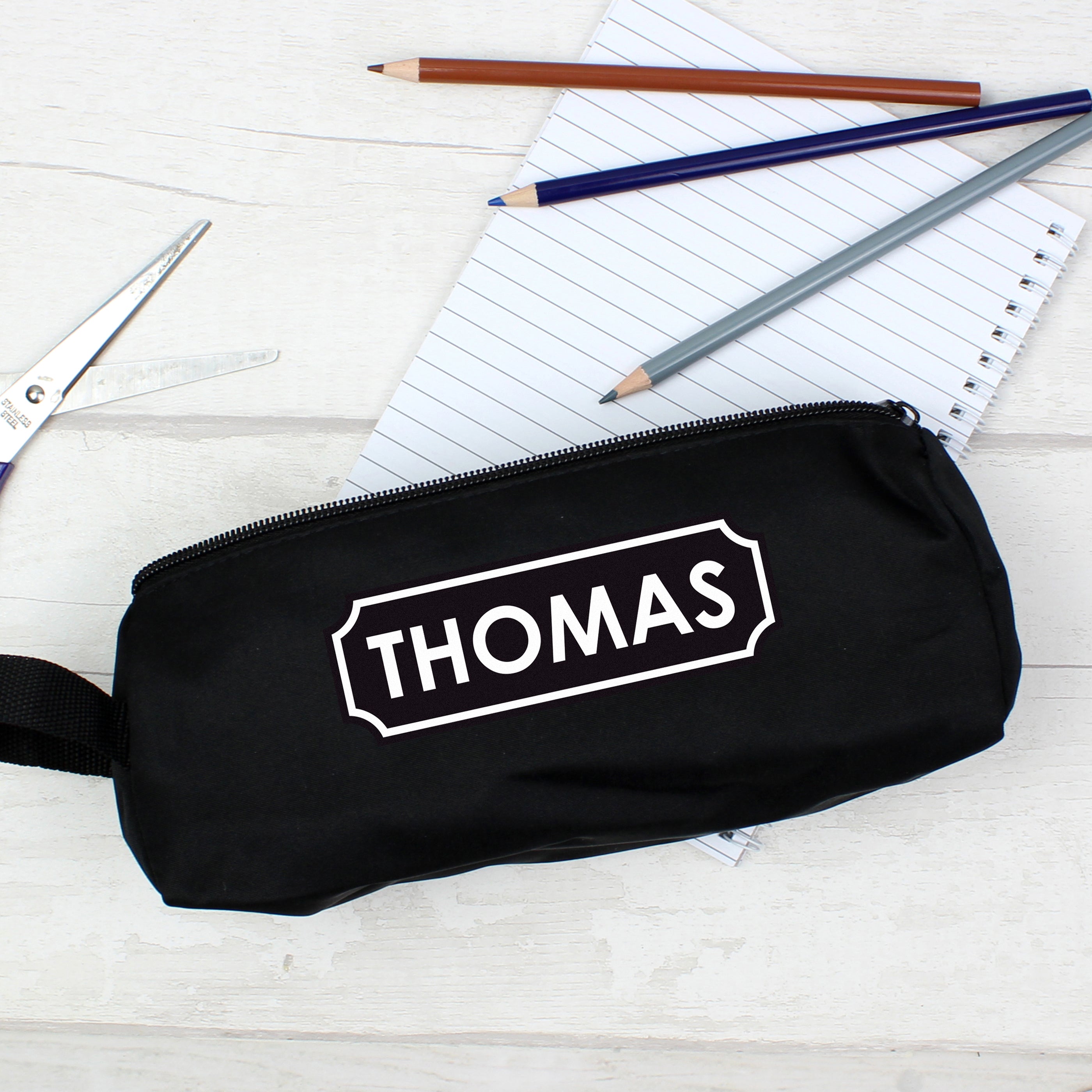 Personalised Black Pencil Case