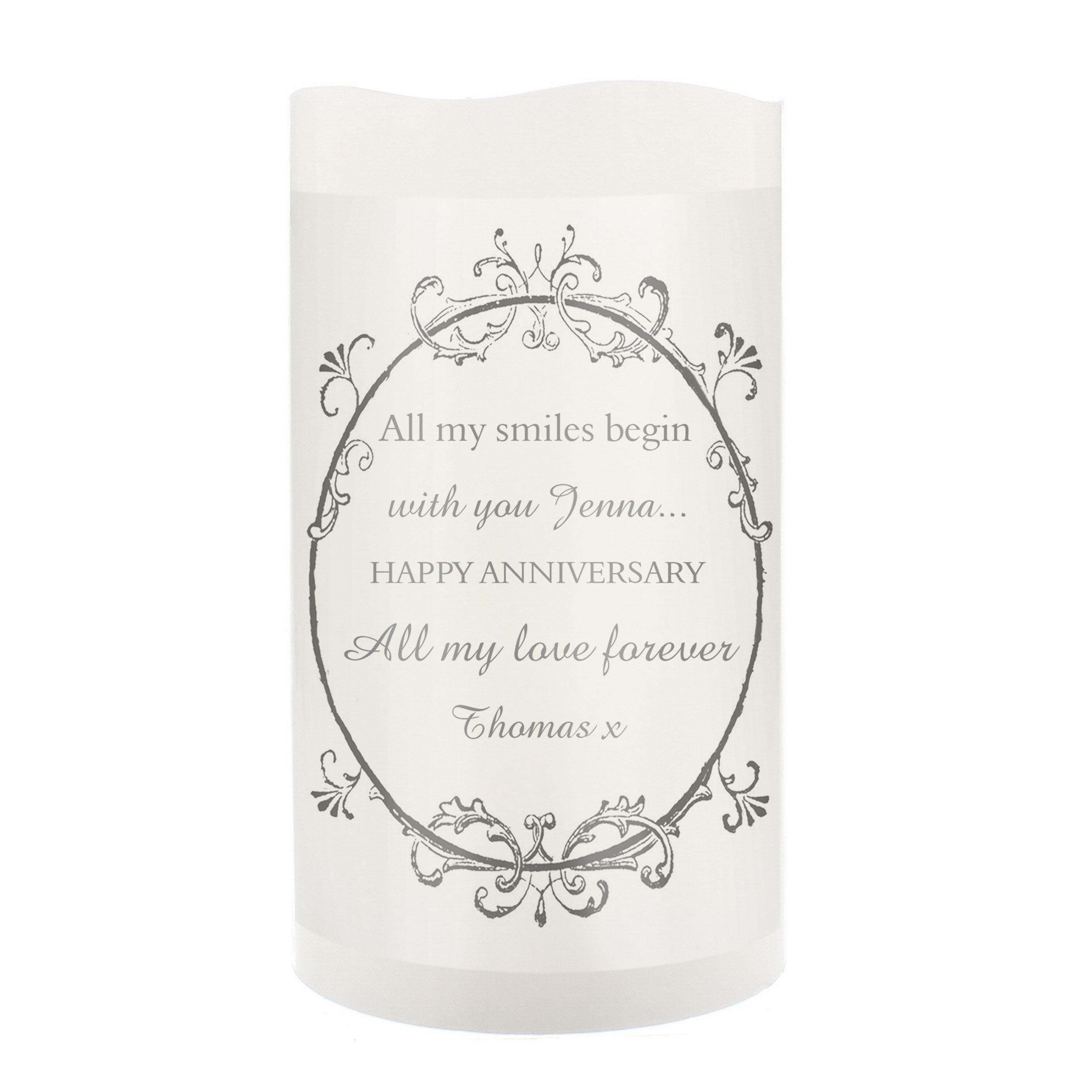 Personalised Ornate Frame LED Candle