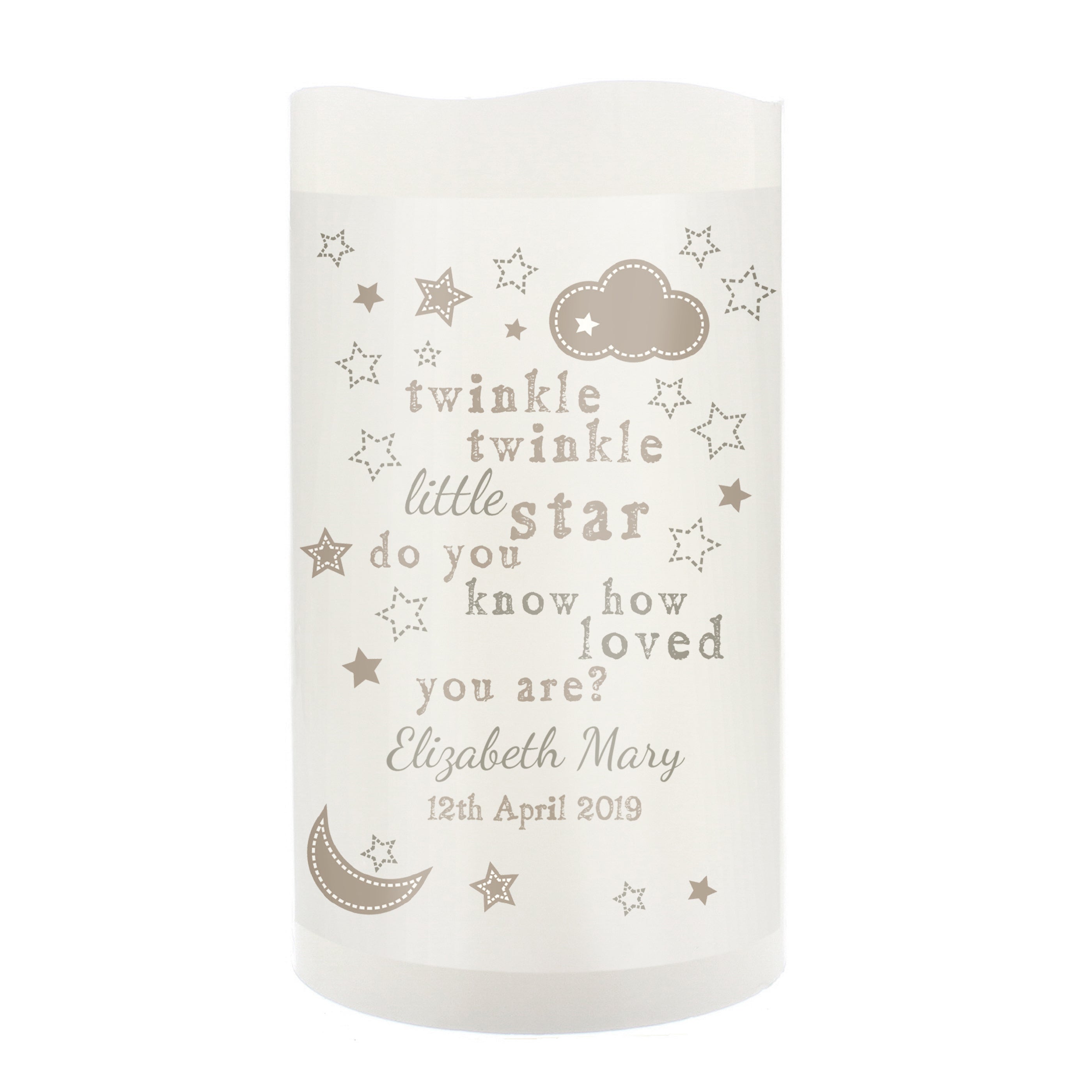 Personalised Twinkle Twinkle Nightlight LED Candle