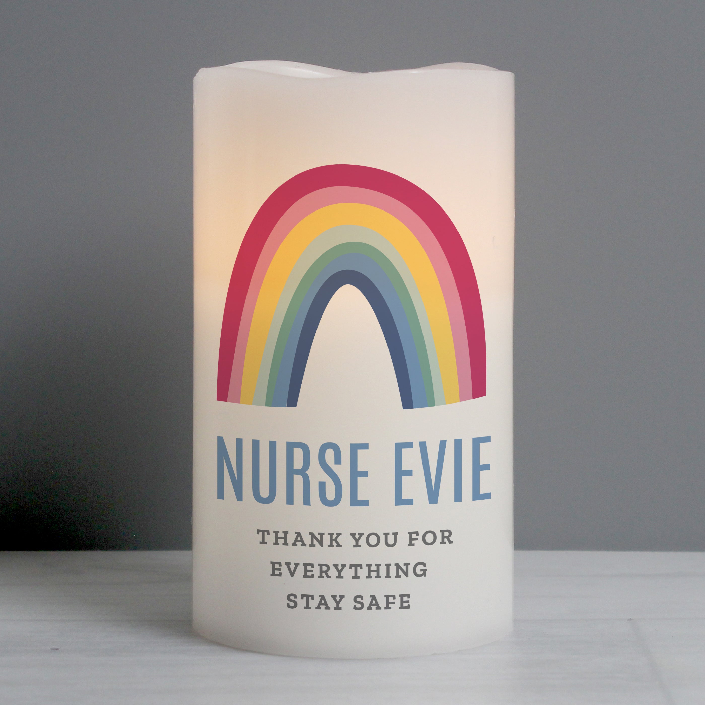 Personalised Rainbow LED Candle