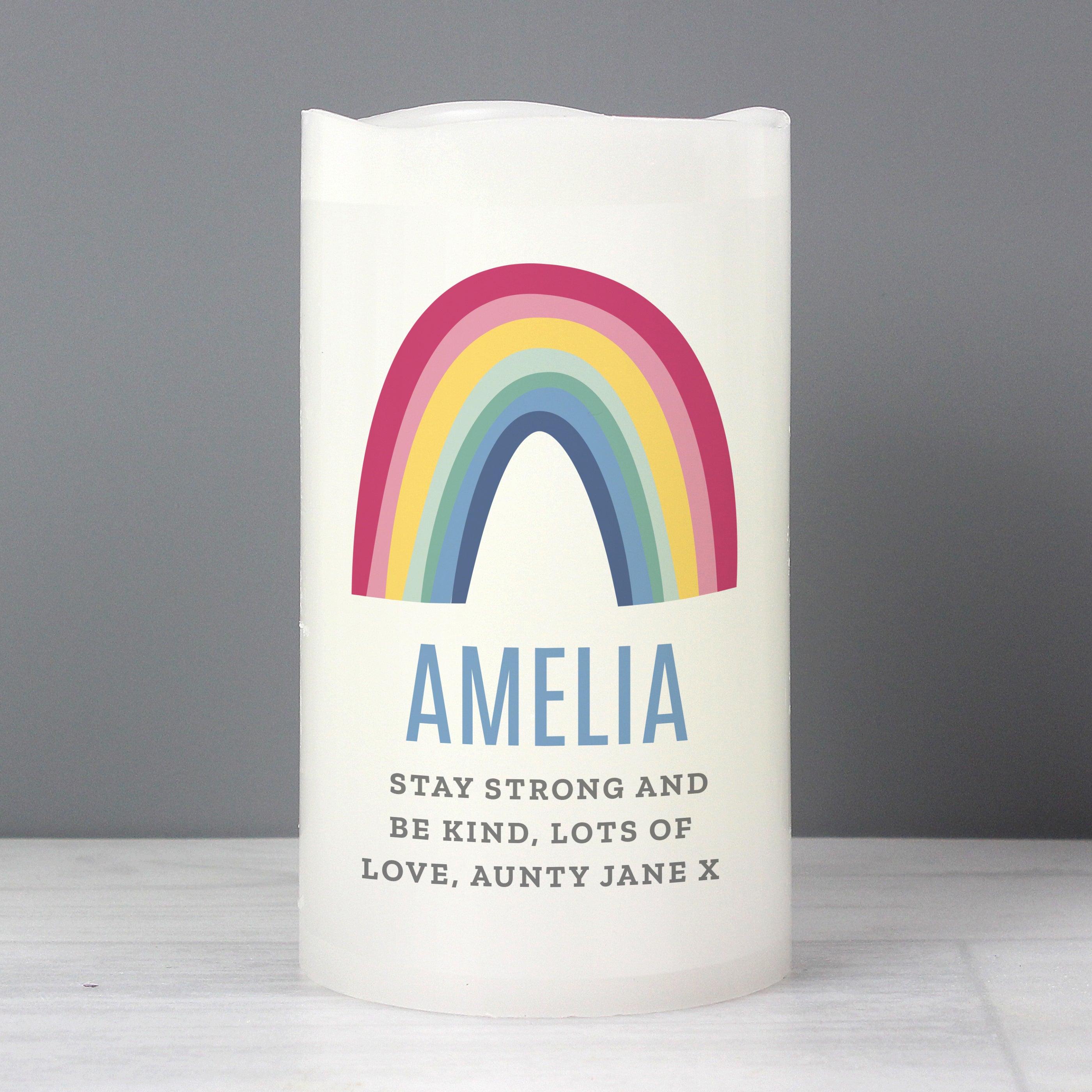 Personalised Rainbow LED Candle