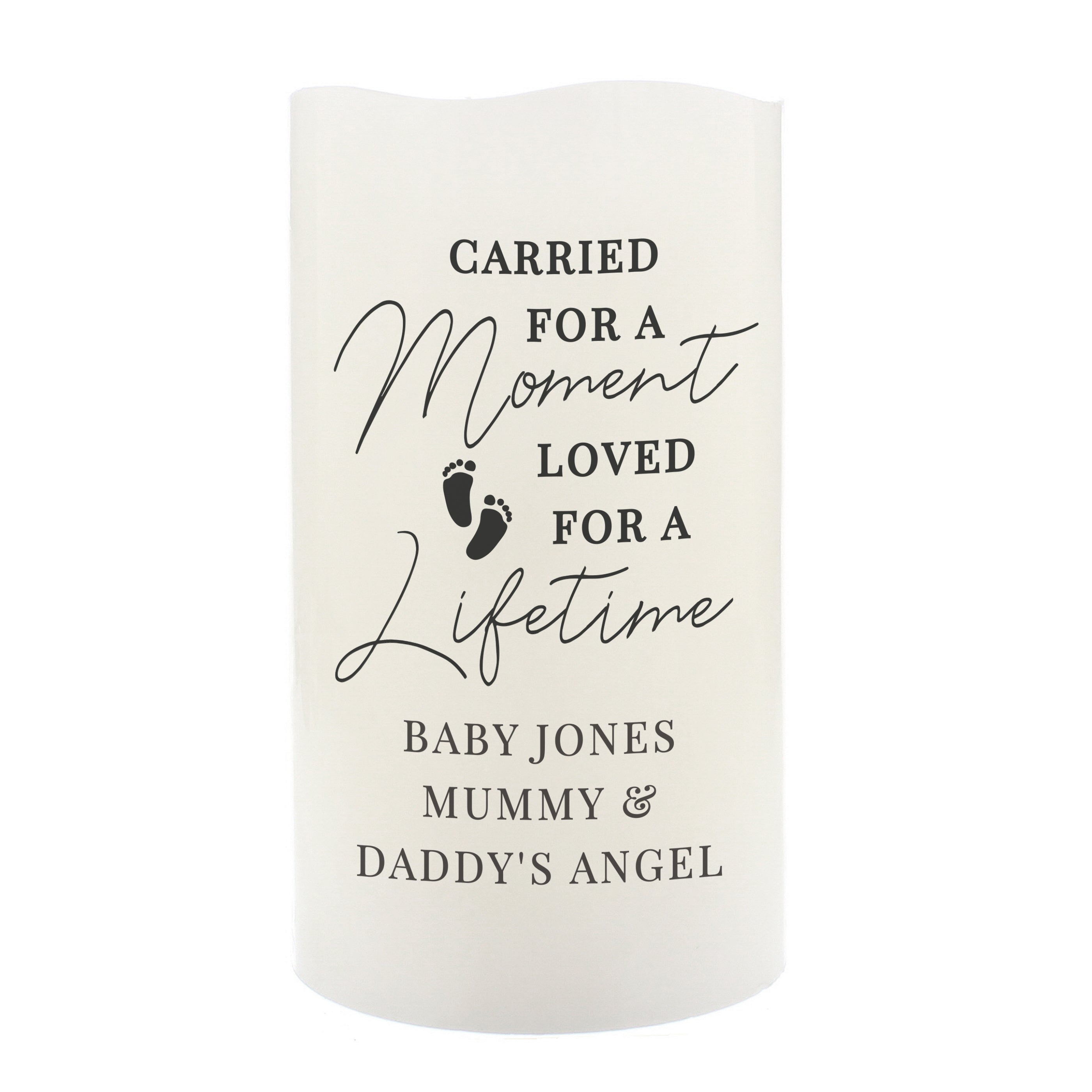 Personalised Carried For A Moment Led Candle