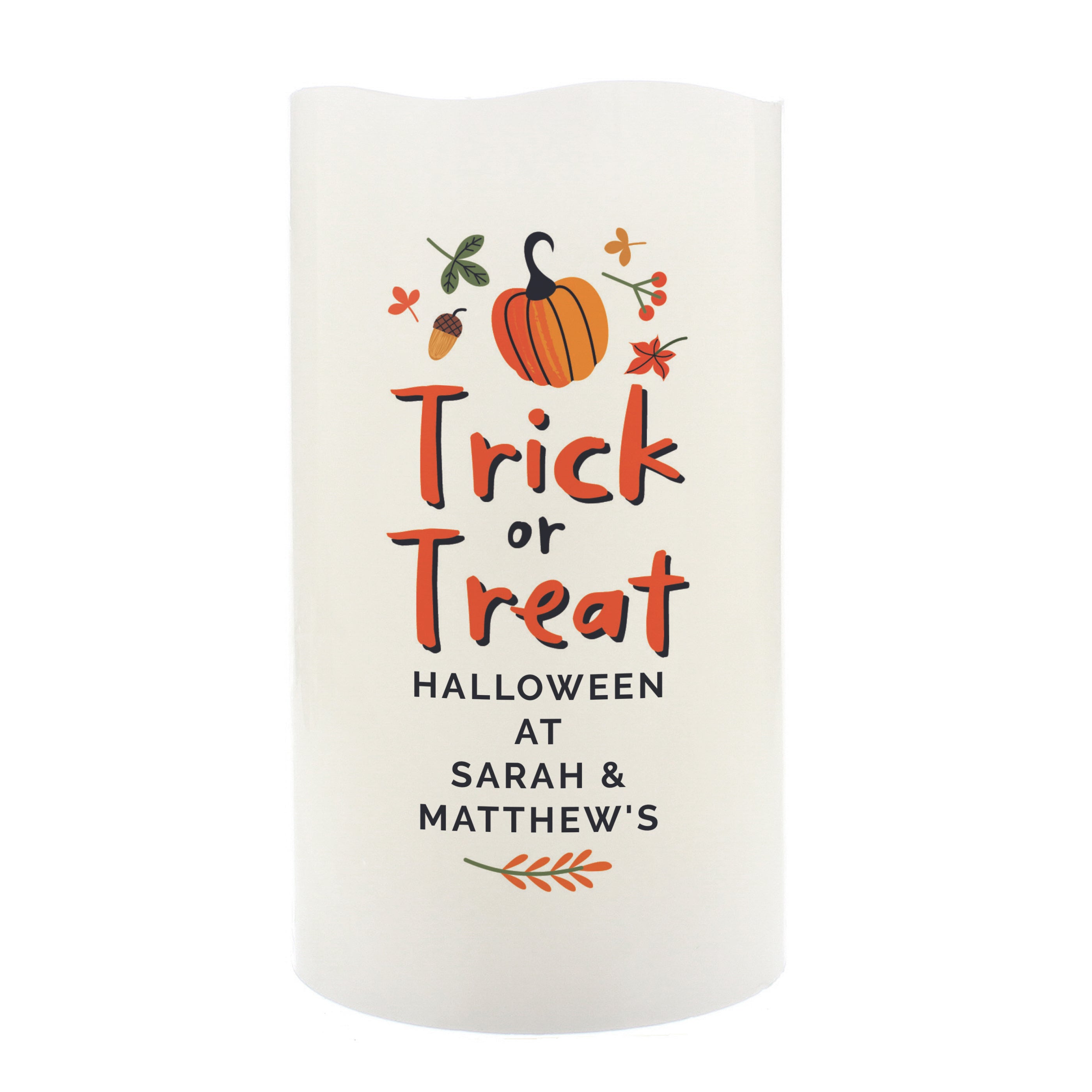 Personalised Trick or Treat LED Candle