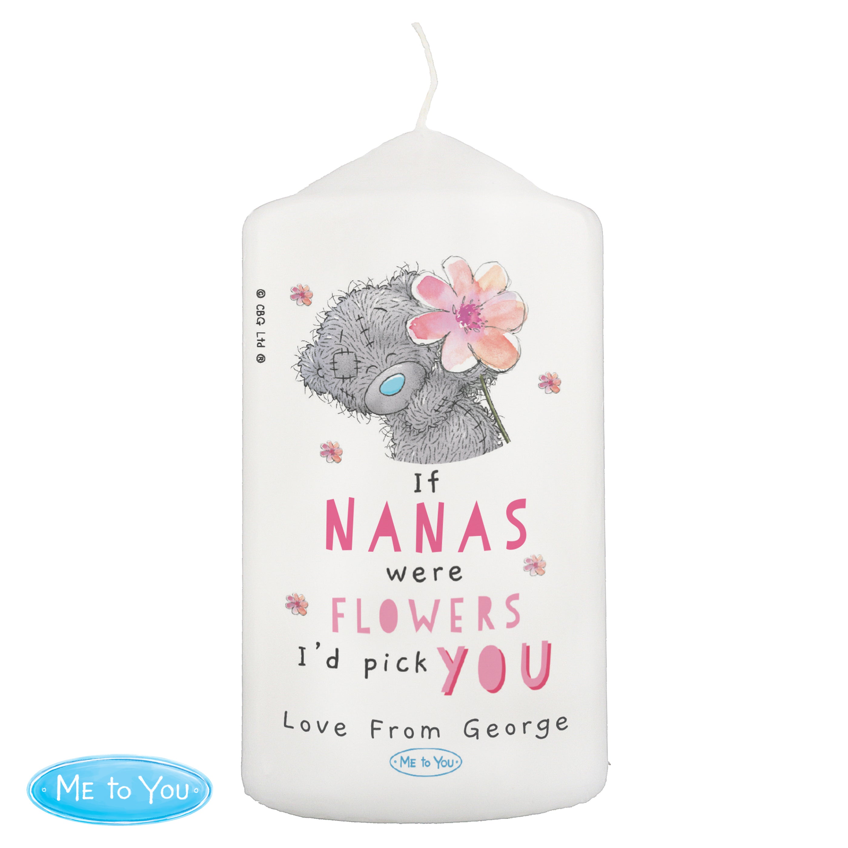 Personalised Me To You If... Were Flowers Pillar Candle